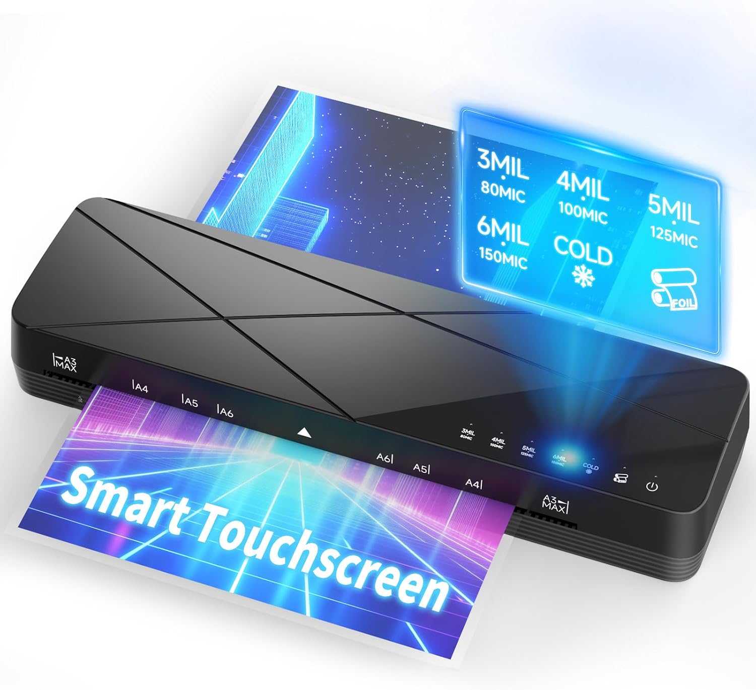 Detalle de Crenova 13-Inch Laminator with Touchscreen, Hot and Cold Modes, ABS Jam Release