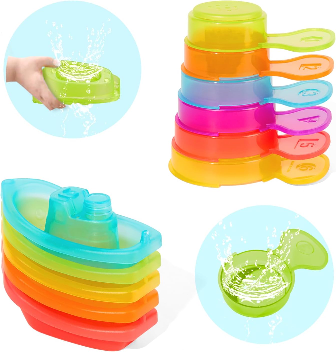 Baby Bath Toys for 1–4 Year Olds: 11-Piece Mold-Free Water Play Set
