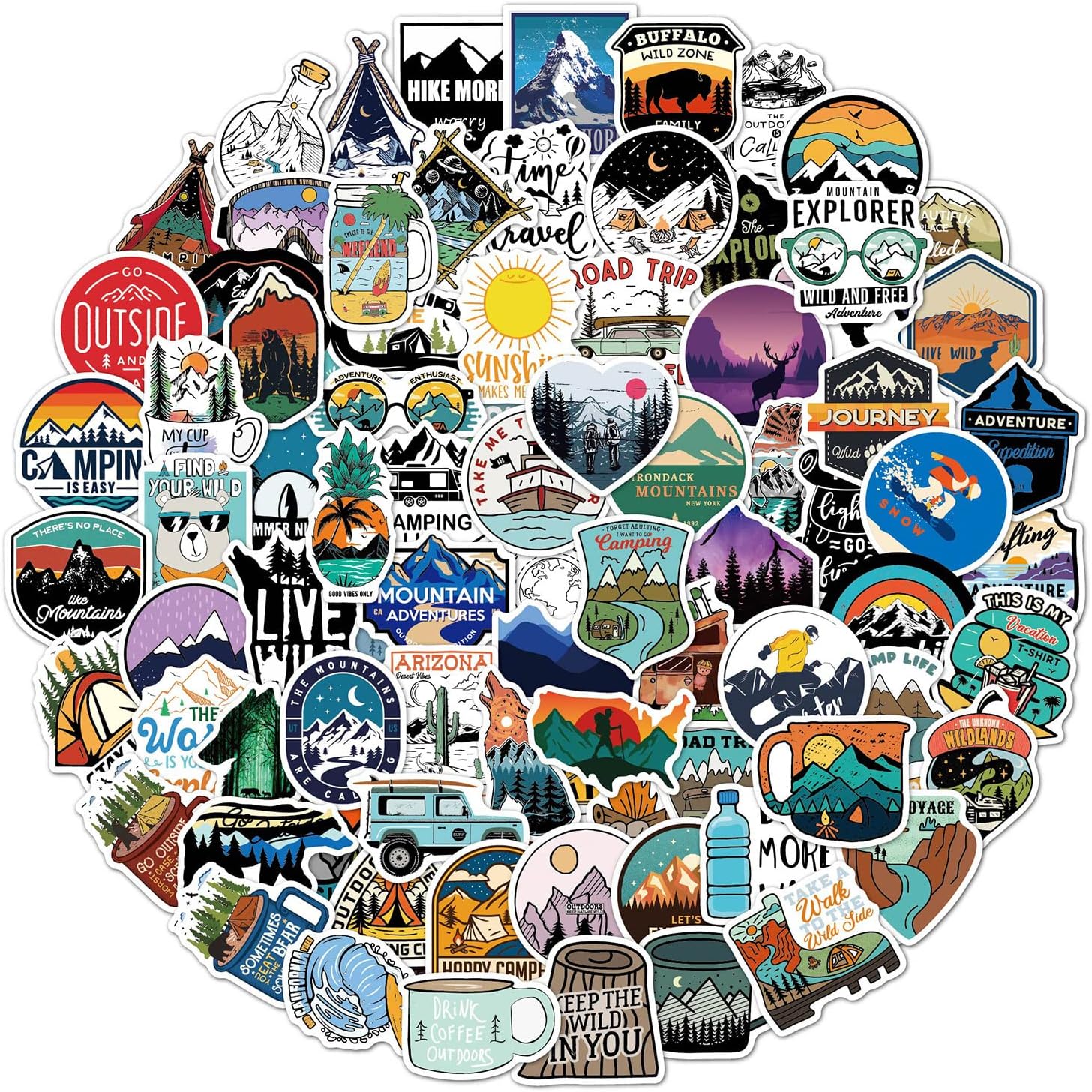 Thumbnail 1 de Kaderas Stickers – 100 vintage vinylstickers voor reizen en kamperen