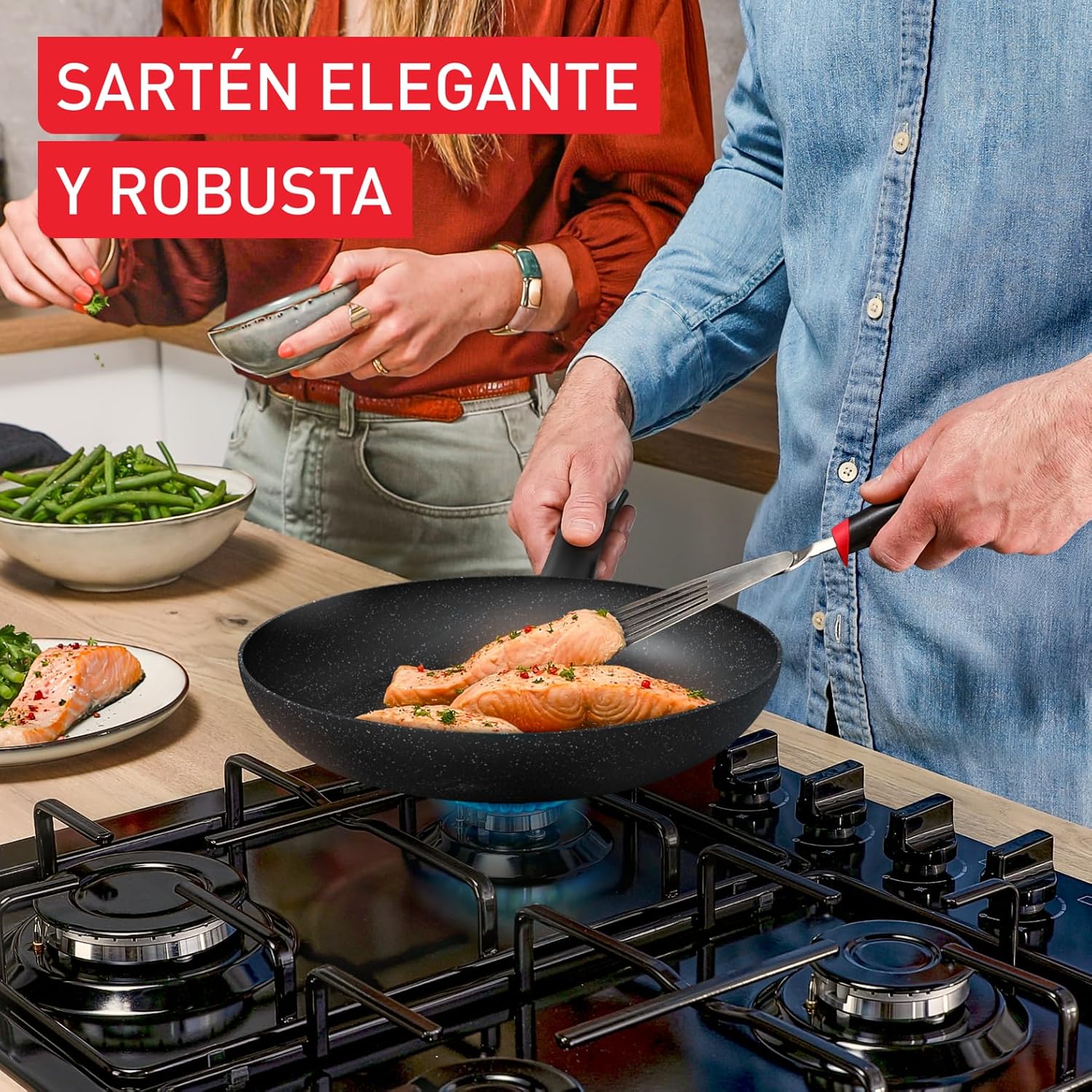 Detalle 2 de Tefal Explore Stone 24/28 cm juego de sartenes