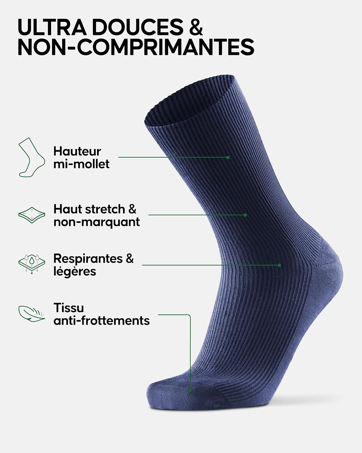 Detalle 2 de Chaussettes diabétiques Danish Endurance 3 paires ⚙