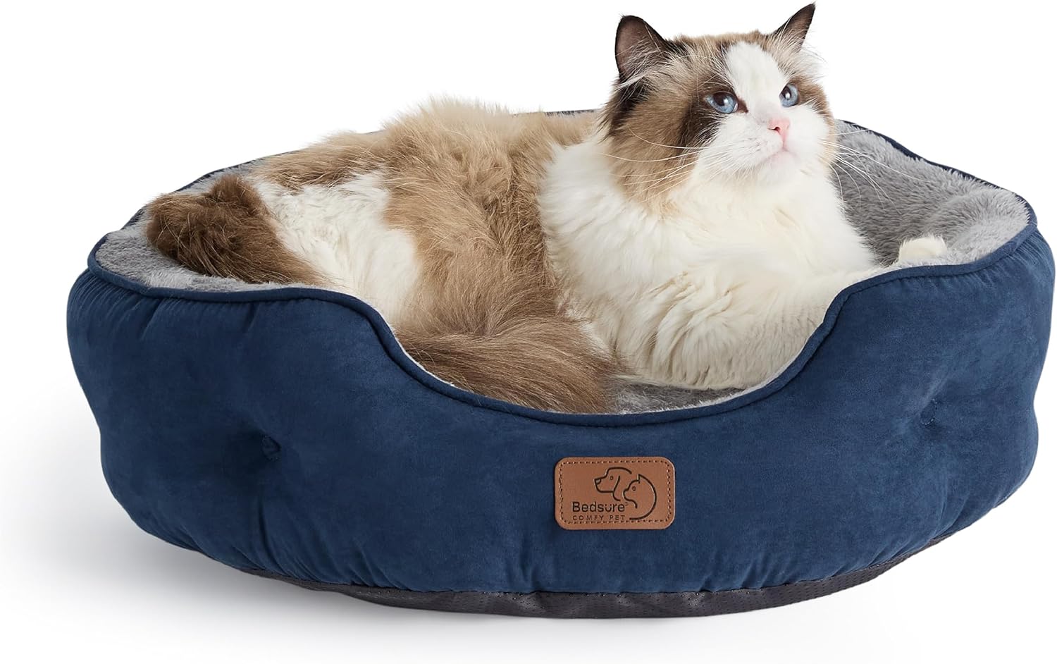 Thumbnail 1 de Bedsure Letto per Cani e Gatti Lavabile: Cuccia Rotonda Flessibile con Fondo Antiscivolo per Piccoli e Gatti