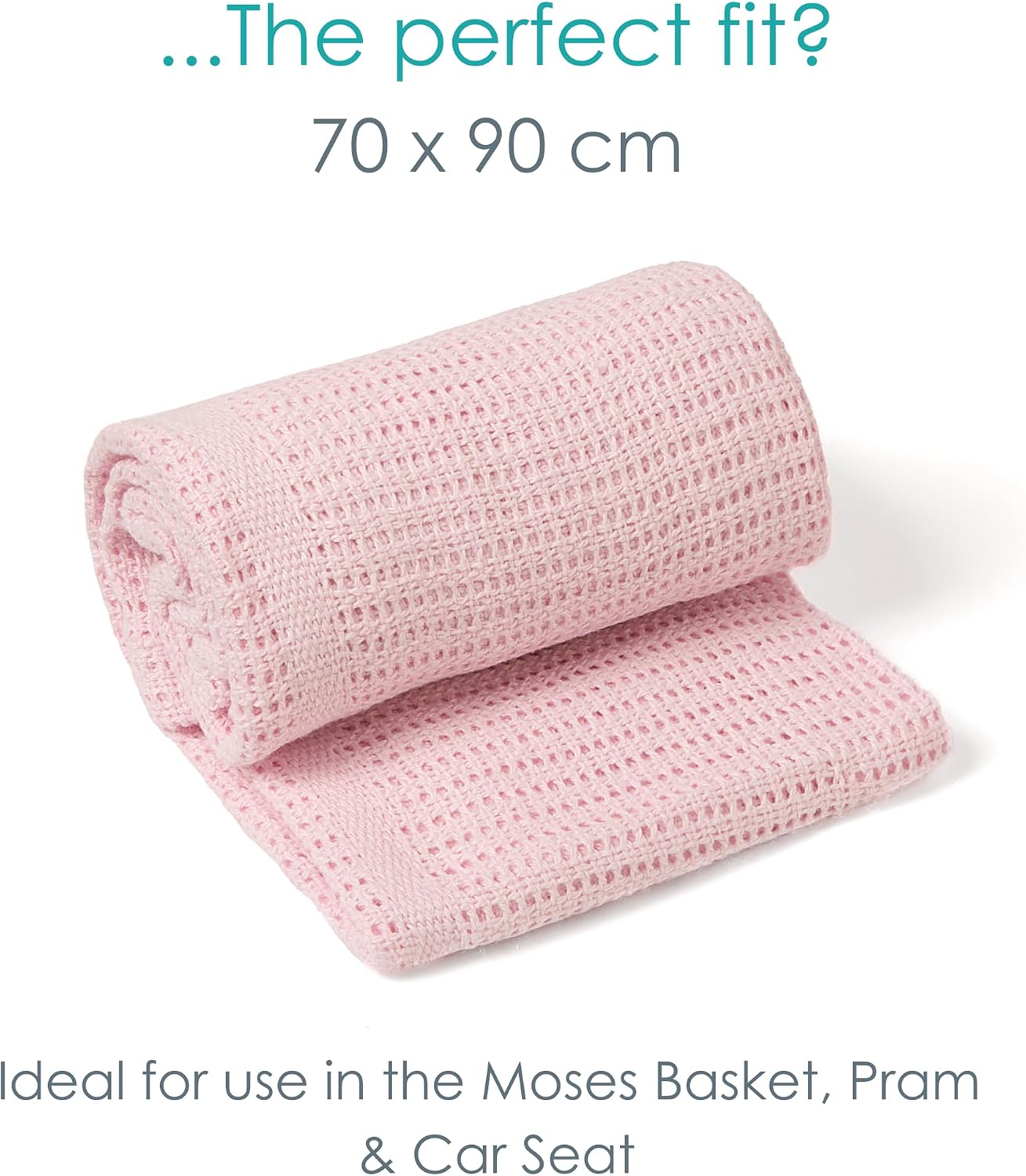 Detalle 2 de Clair de Lune Cellular Pram Blanket 70 x 90 cm
