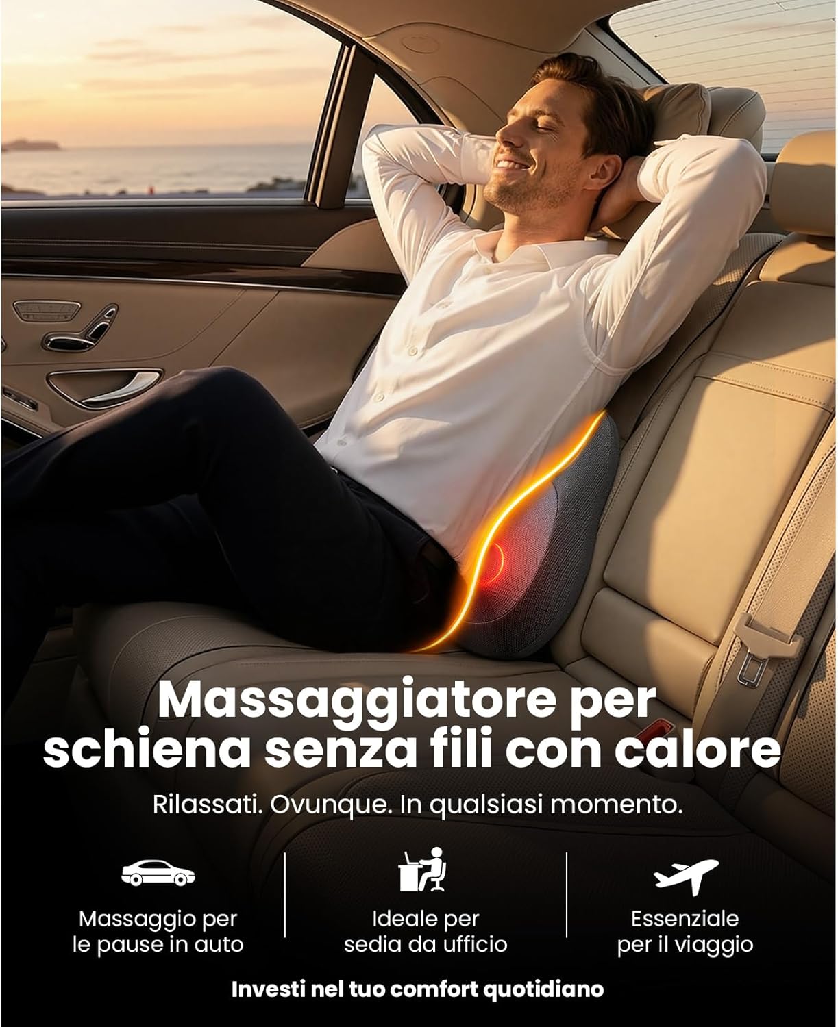 Thumbnail 1 de BOB AND BRAD EZBack Go massaggiatore per schiena e collo con calore 3D Shiatsu e supporto ergonomico