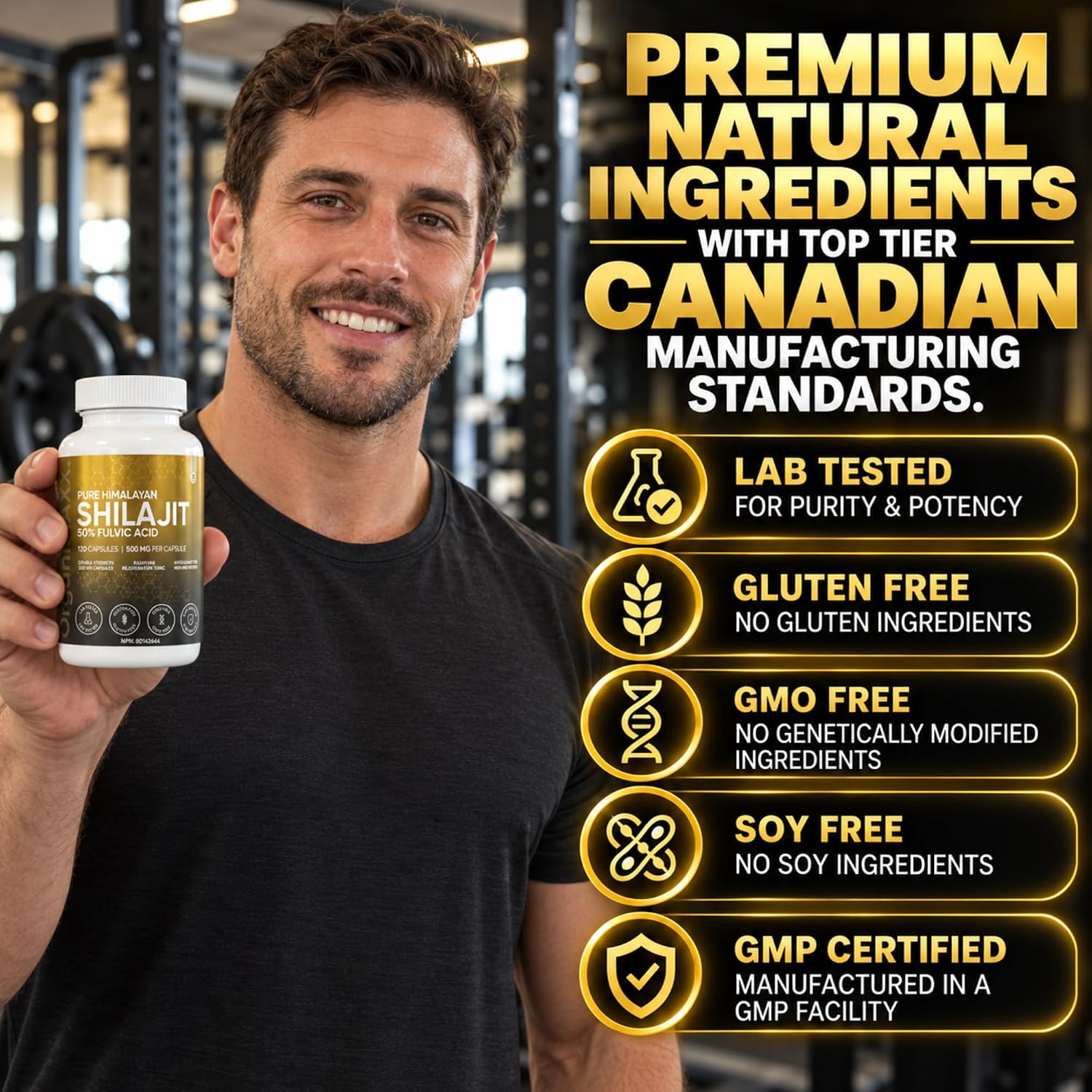 Thumbnail 5 de OrganiMAXX. 500 mg Himalayan Shilajit Capsules, 50% Fulvic Acid, 120 Count