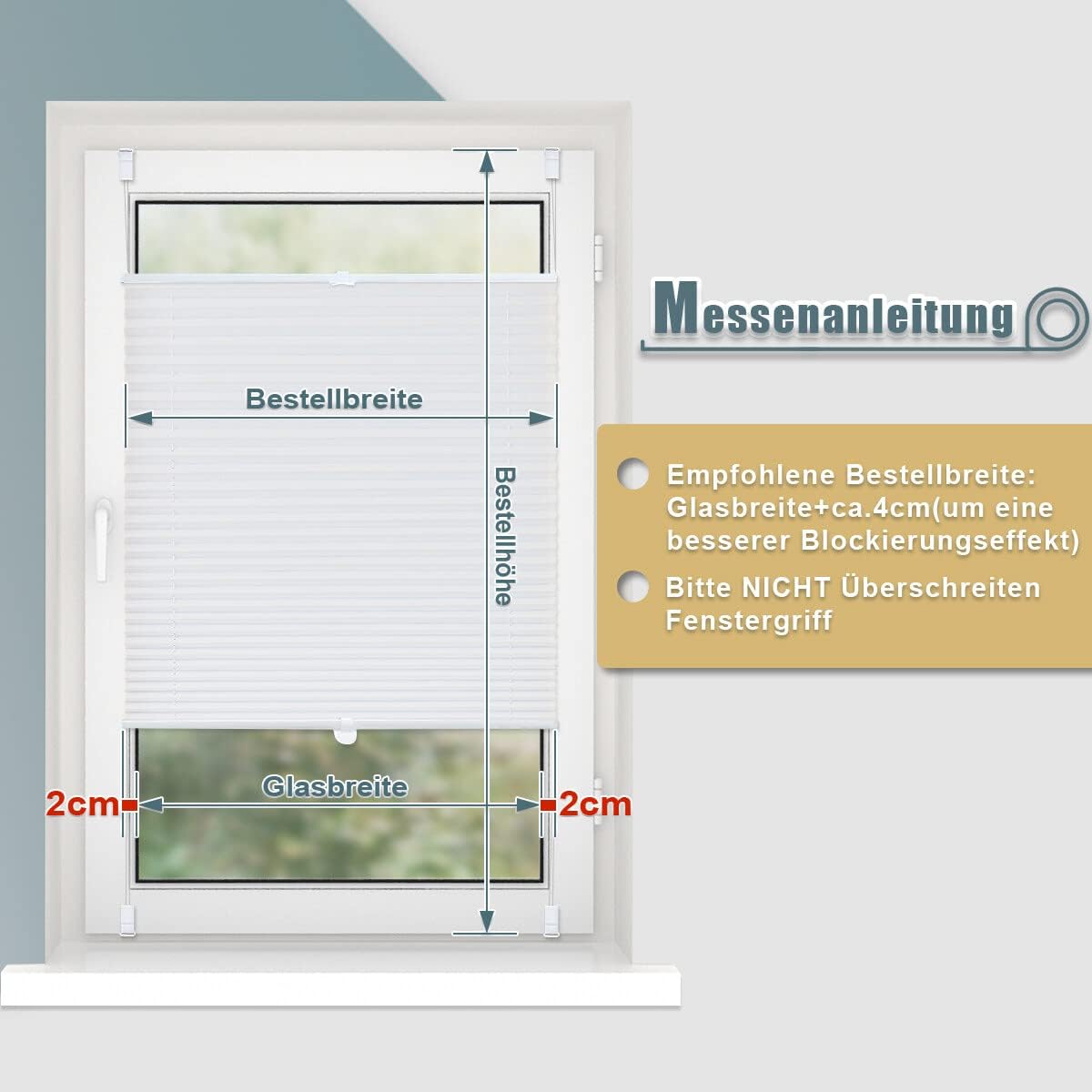 Thumbnail 4 de Buseu Plissee Klemmfix 35x100 cm 🪟