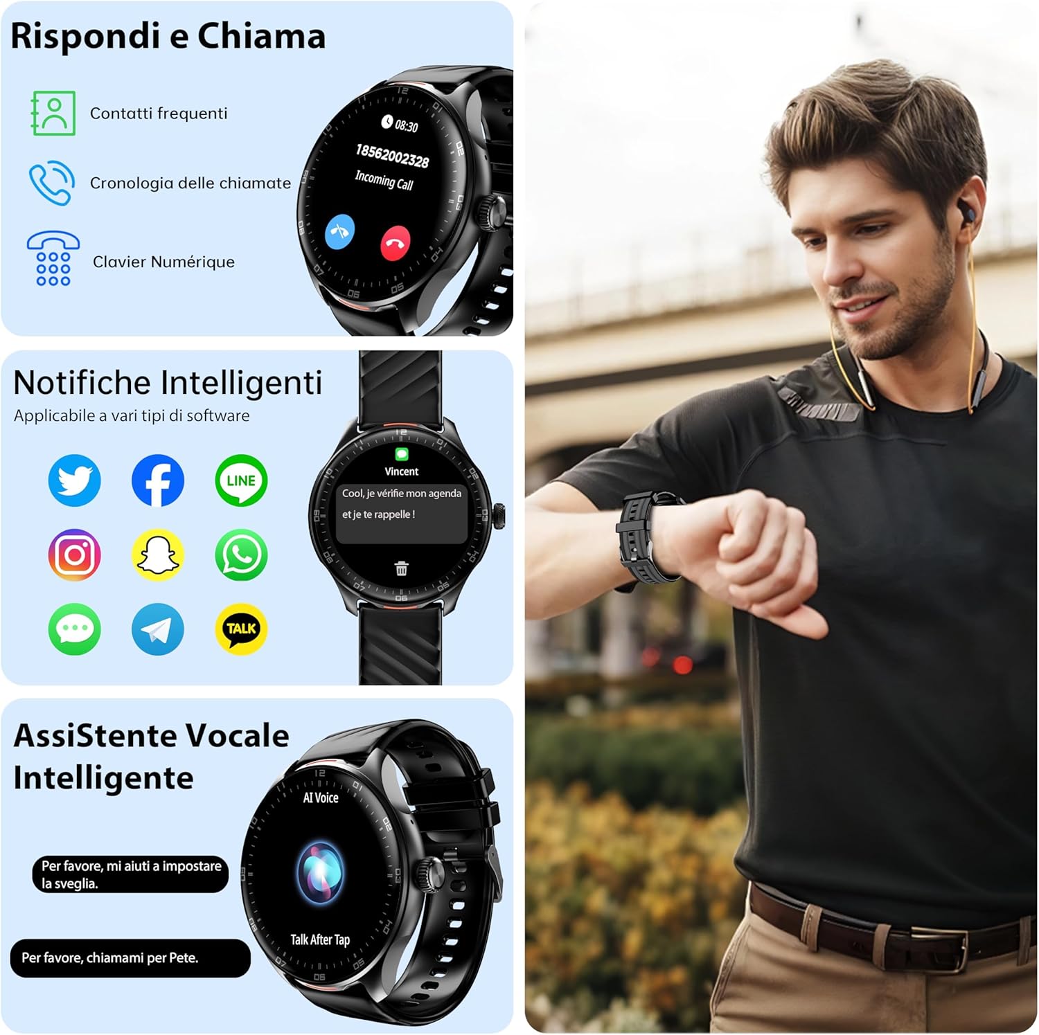 Detalle 2 de OUKITEL Reloj Inteligente 1.39" HD para hombre