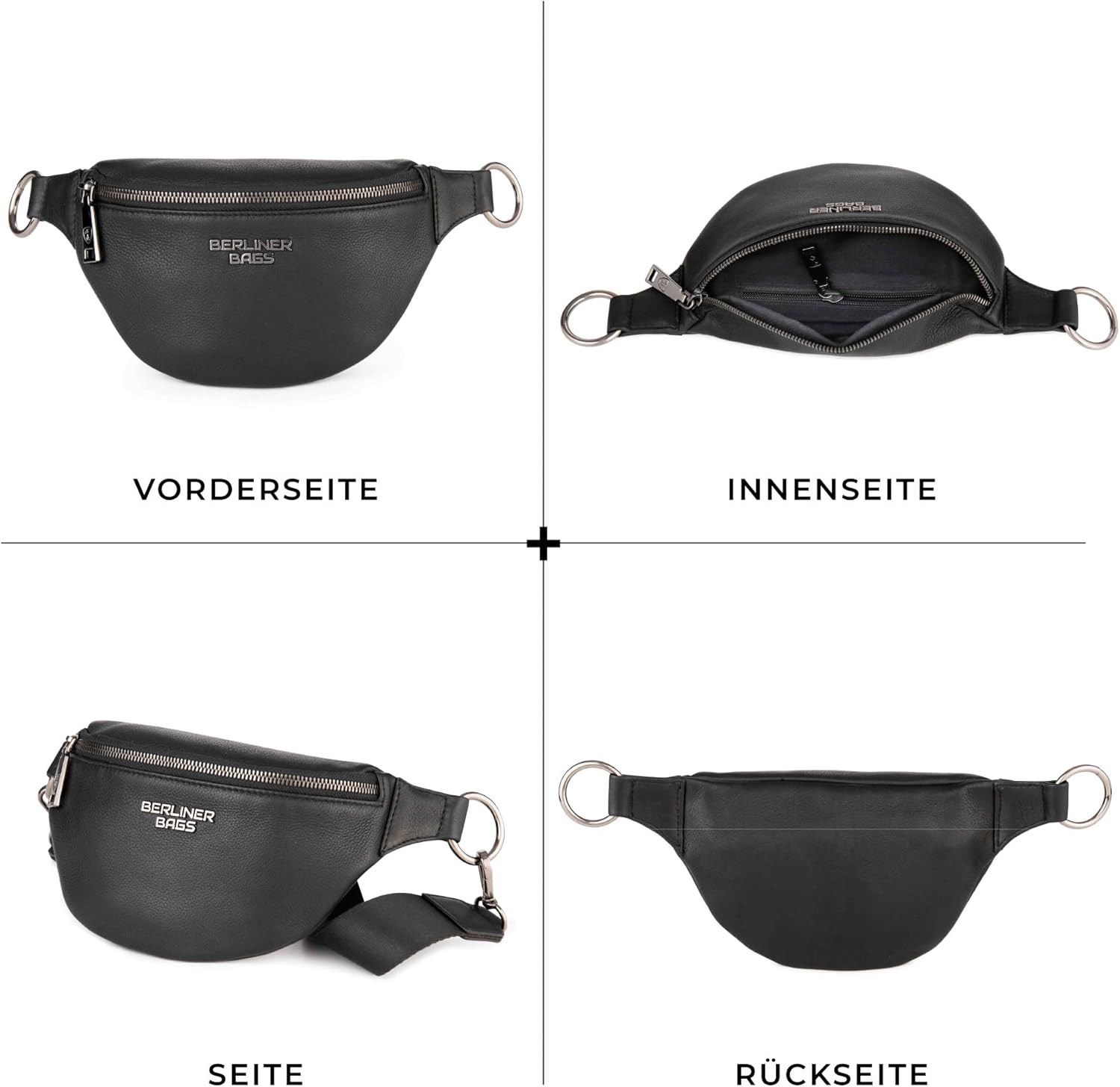 Thumbnail 5 de Berliner Bags Premium Bauchtasche Mona aus Vollnarbenleder – Schwarz (Gürteltasche & Crossbody)