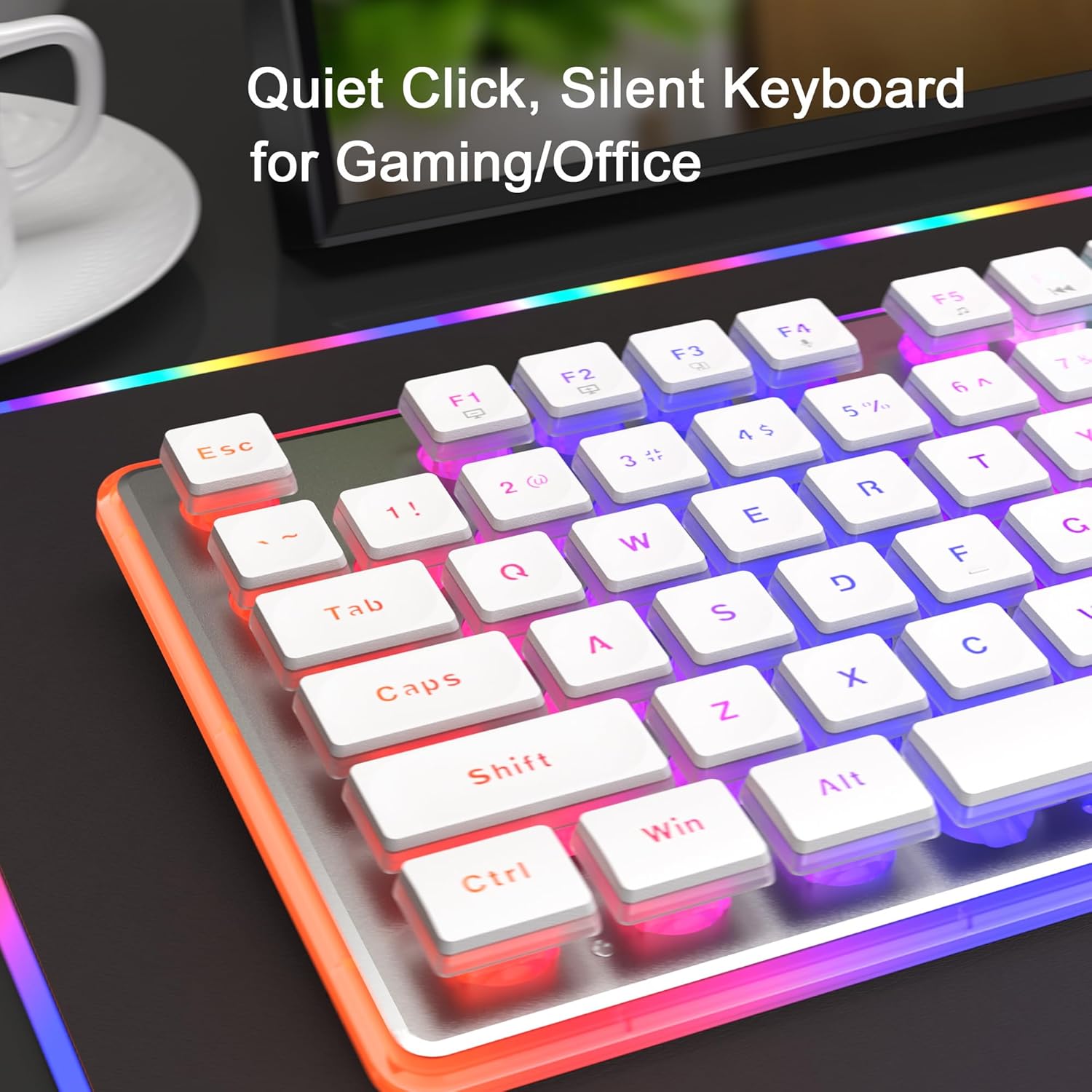 Thumbnail 6 de MageGee GK970 Keyboard & Mouse Combo (White) – Wired RGB Gaming Set