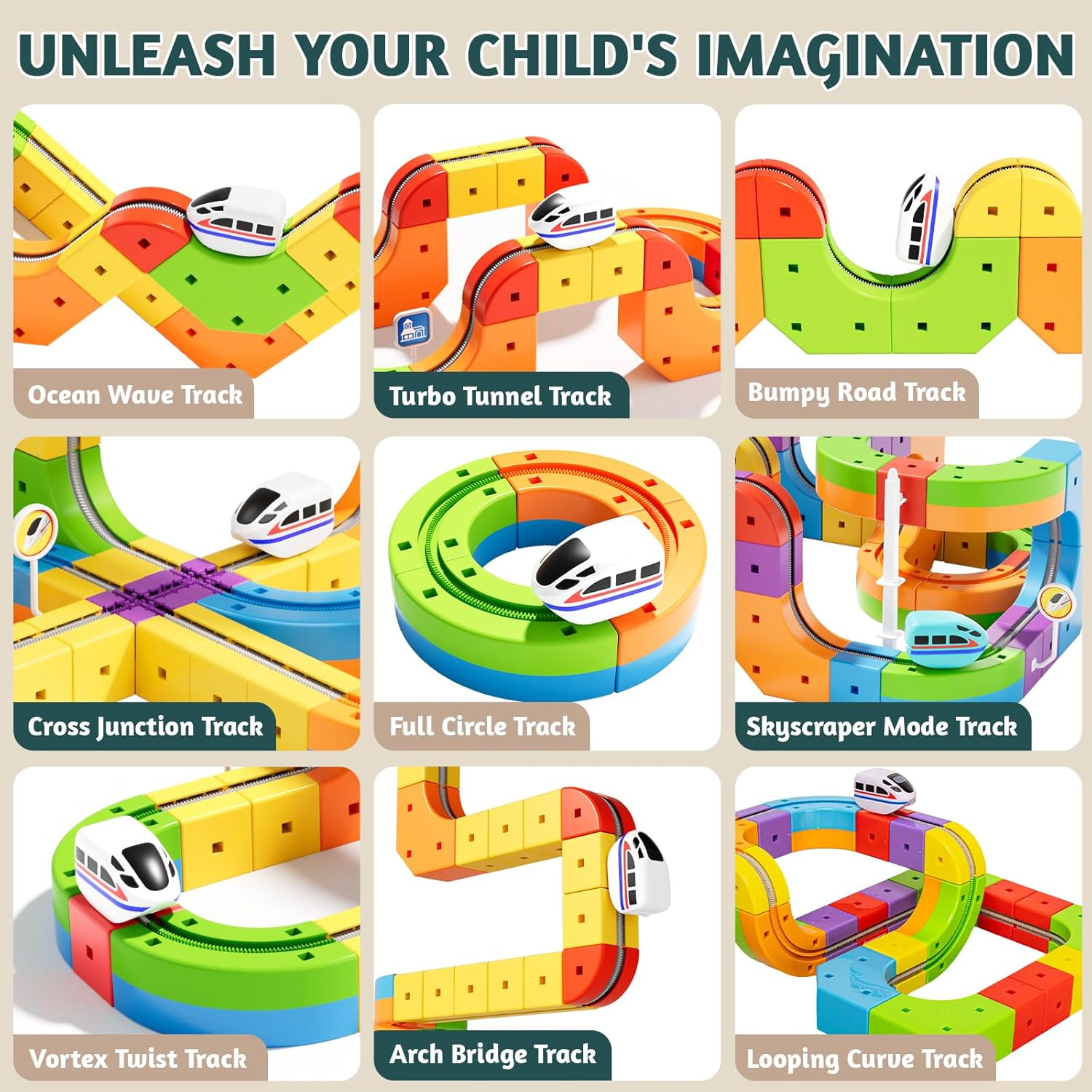 Detalle de Wdebay klick Rail: 3D Magic Flexible Race Track with Anti-Gravity Train Set