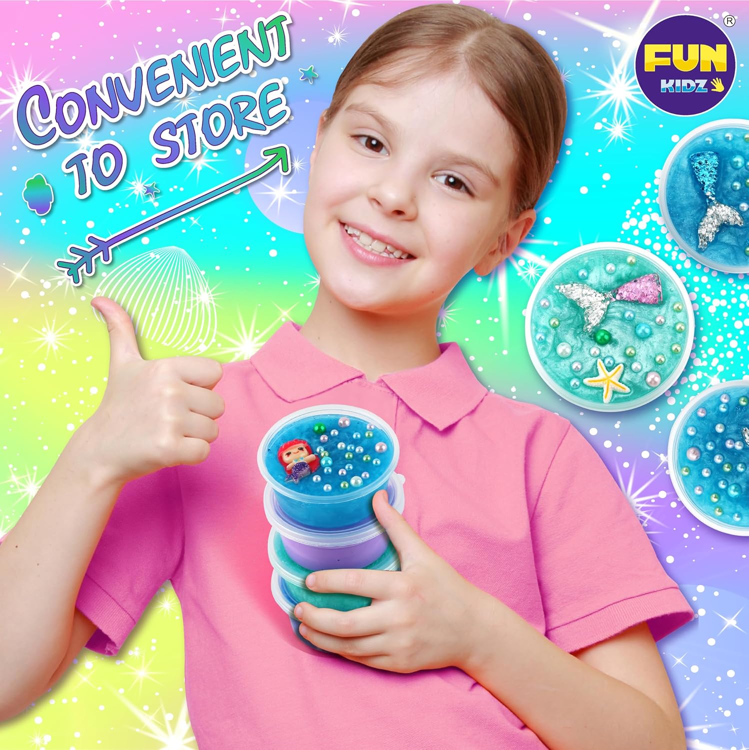Thumbnail 6 de FunKidz Mermaid Slime Kit DIY 8-12 🎲