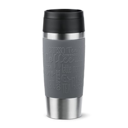 Detalle de Emsa N20205 Travel Mug Classic Isolierbecher, 0,36 l, Edelstahl, dunkelgrau