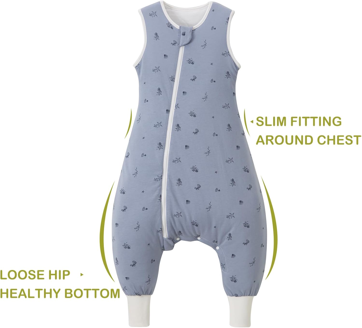Thumbnail 2 de Nivolltha 100% Cotton Footed Baby Sleeping Bag (1.5 TOG) – All-Season Sleep Sack, Ocean, Size L