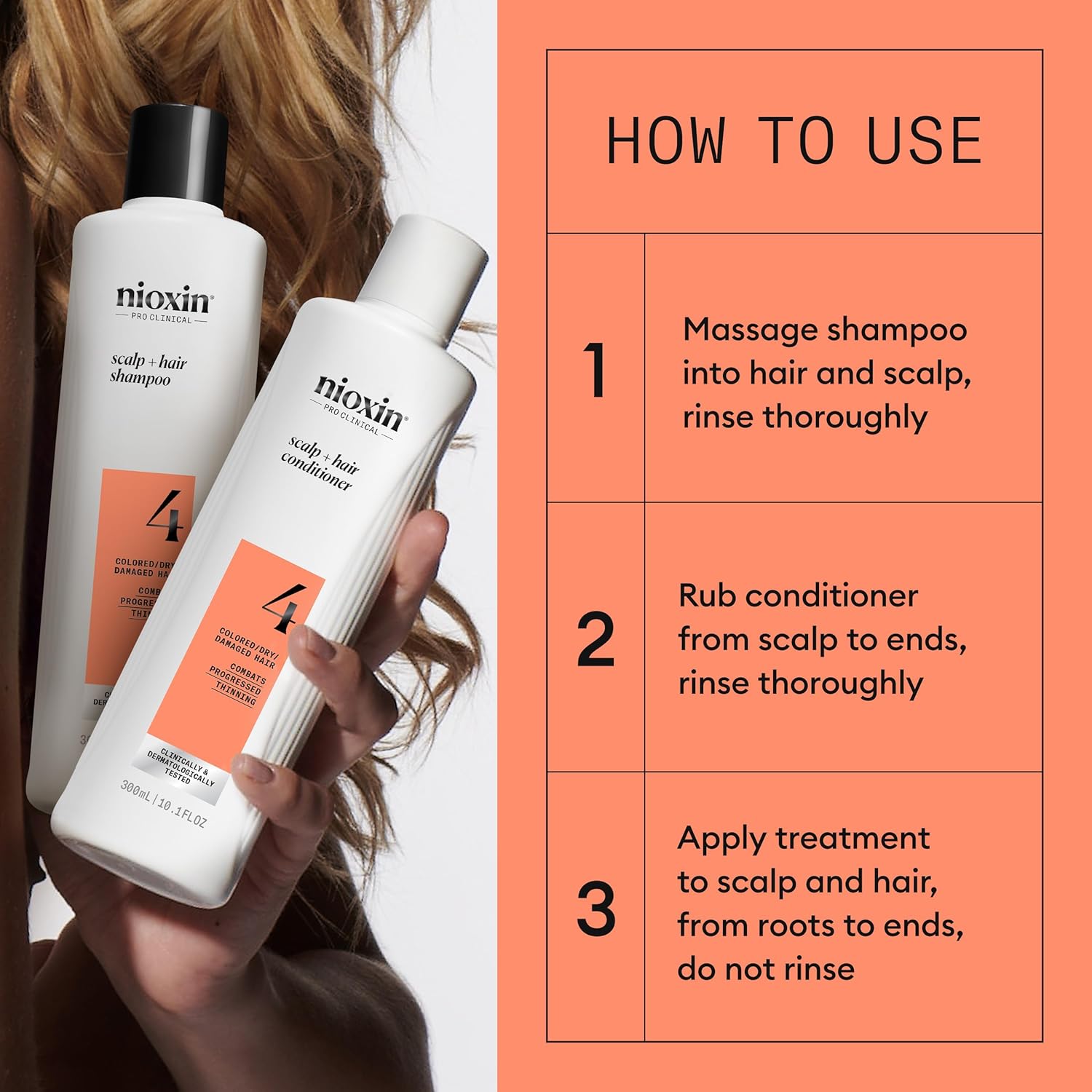 Thumbnail 4 de Nioxin System 4 Hair Thickening System for Damaged Hair with Progressed Thinning (Shampoo, Conditioner & Serum)