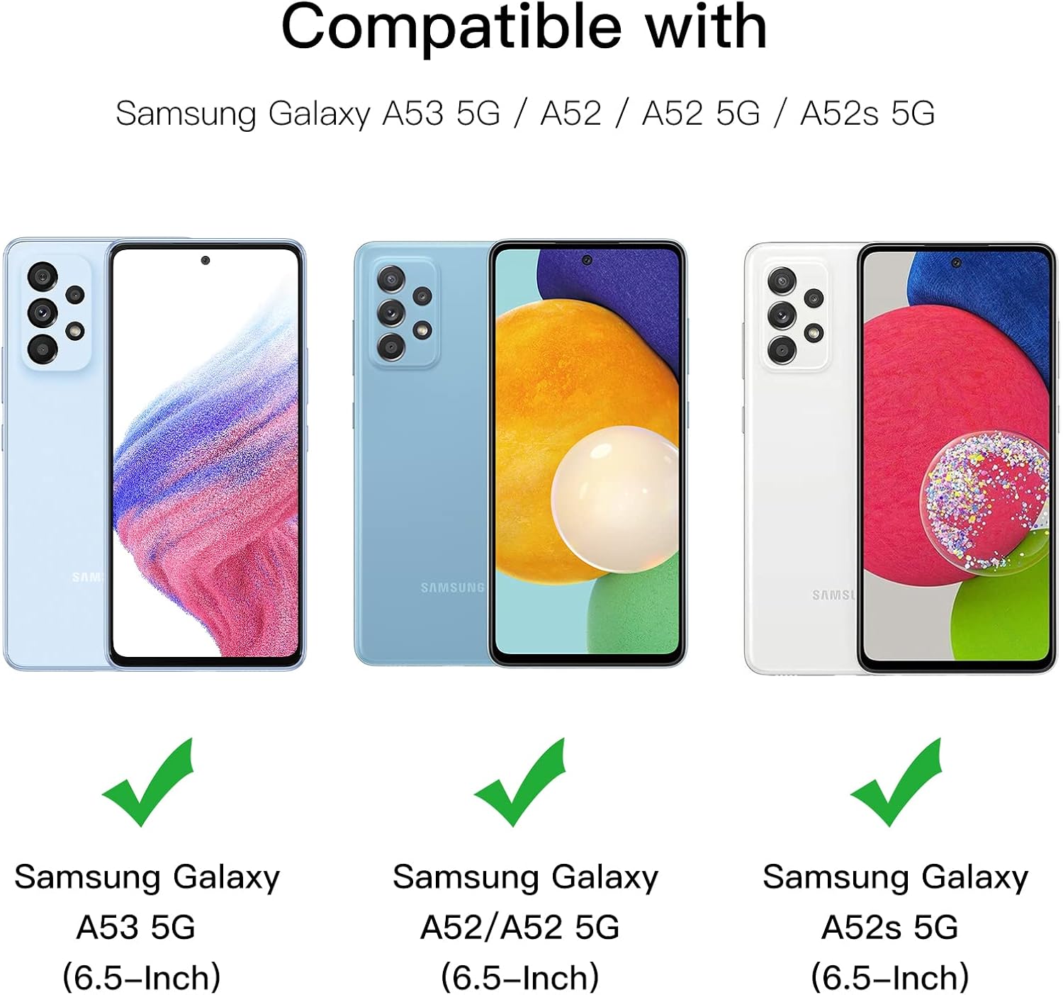 Thumbnail 2 de JETech 1123- screenprotector van gehard glas voor Galaxy A53/A52, 3 stuks