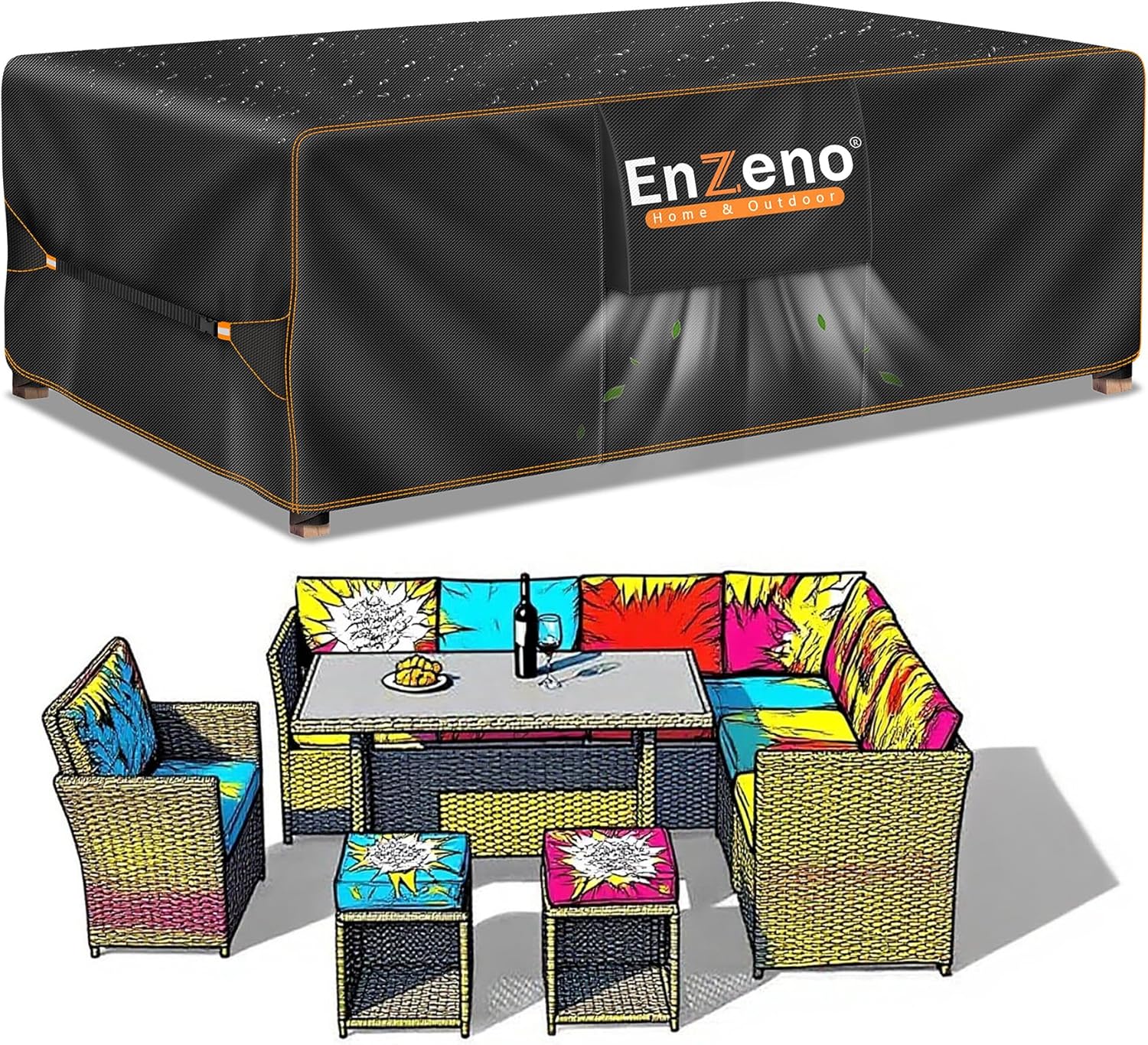 Thumbnail 6 de Enzeno Waterproof Garden Furniture Cover 200x160cm