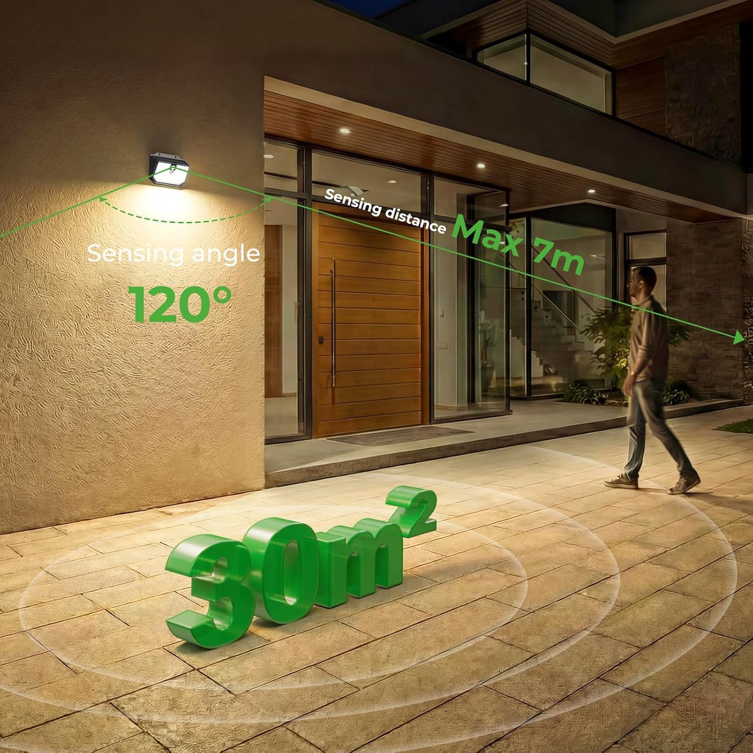 Thumbnail 1 de nipify 8 Pack Solar Security Lights: Upgraded 3000K Warm Outdoor LEDs with 3 Modes and 120° PIR Motion Sensor