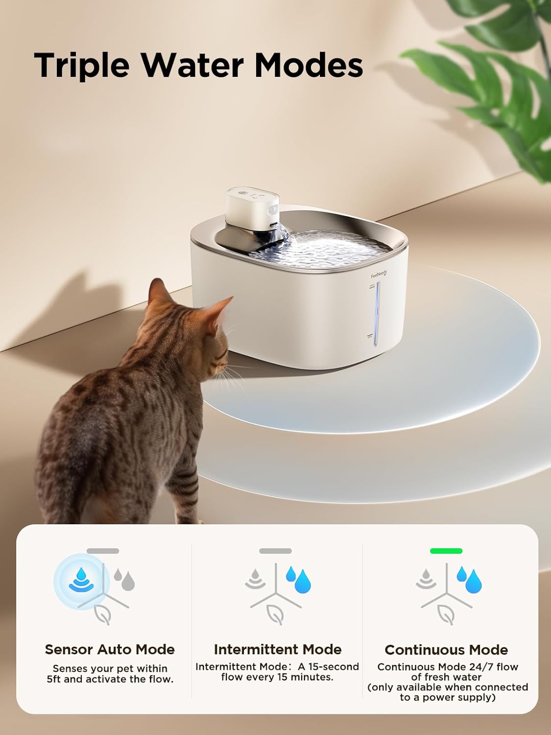 Detalle de FEELNEEDY Fuente para Gatos 4L