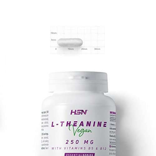 Detalle de HSN L-Teanina 250 mg, 120 cápsulas vegetales con vitaminas B12 y B5