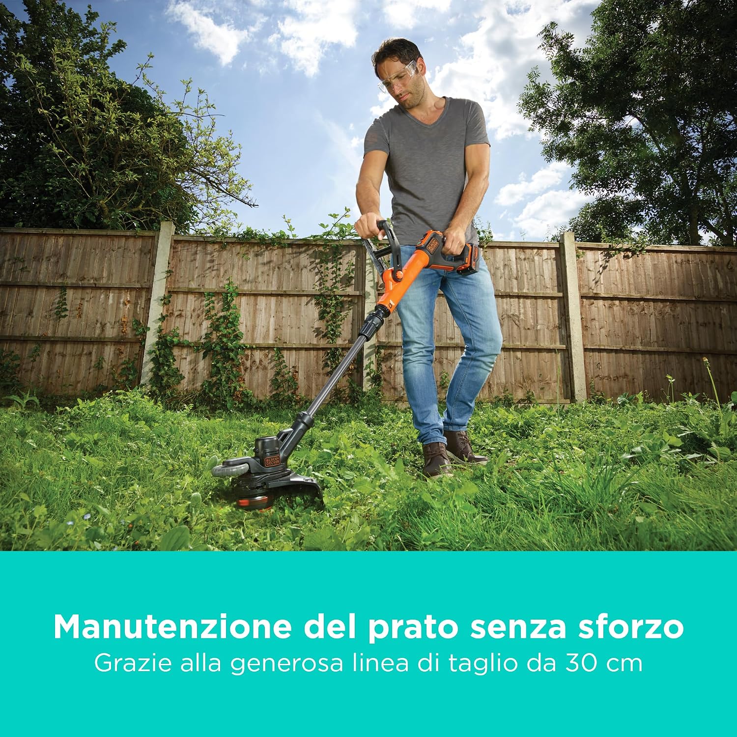 Detalle de BLACK+DECKER POWERCONNECT STC1840EPC-QW: tagliaerba a corda da 30 cm a batteria con tecnologia E-Drive