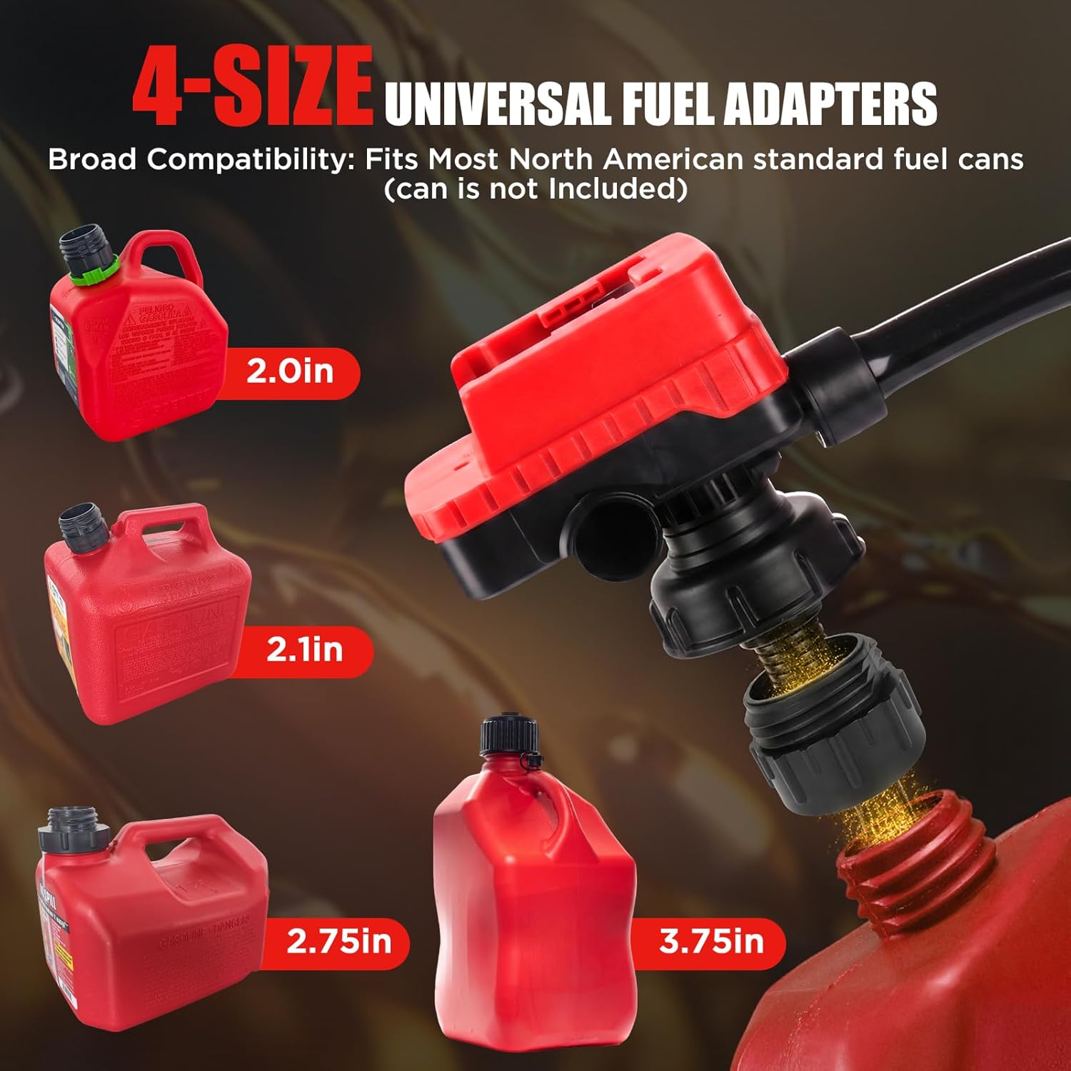 Detalle 2 de 4.5GPM Cordless Fuel Transfer Pump with 51" PVC Hose for DeWalt/Milwaukee Batteries (Bare Tool)