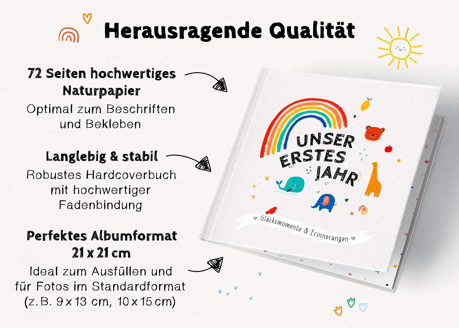 Thumbnail 4 de Babyalbum Unser erstes Jahr – Farbenfrohes Erinnerungsbuch fürs erste Lebensjahr