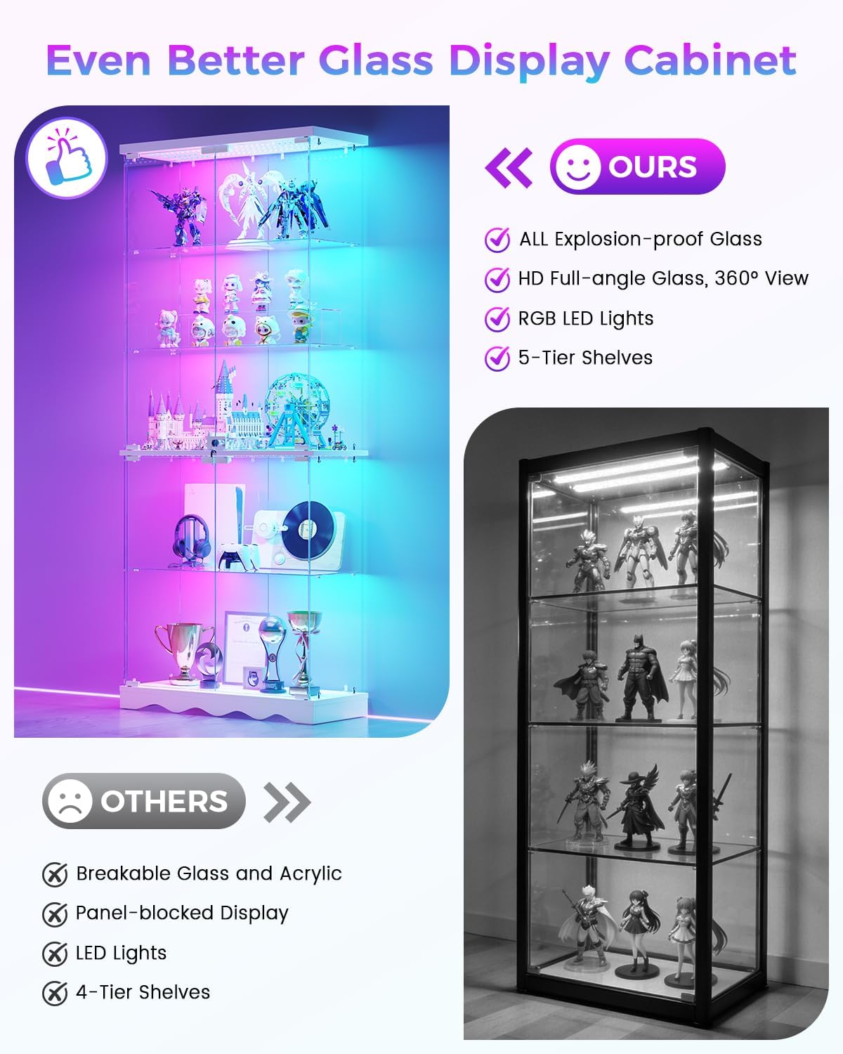 Thumbnail 6 de Dystler Glass Display Cabinet 65 Inch