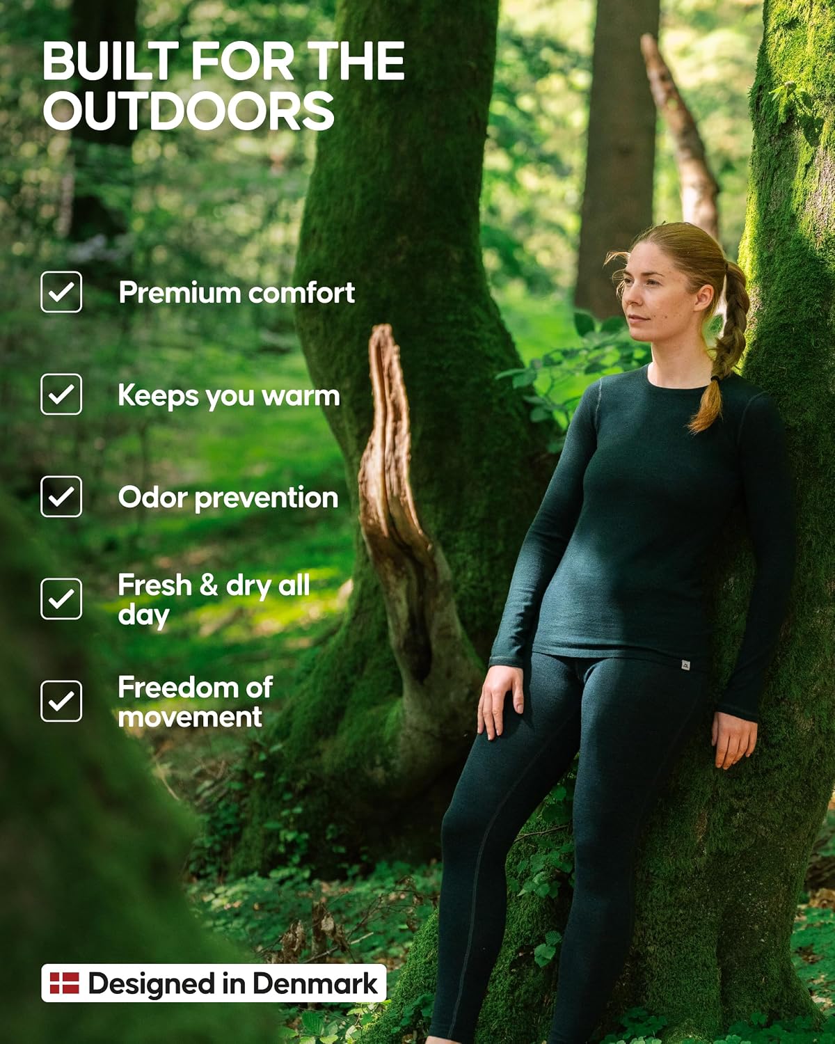 Detalle 2 de Merino Wool Thermal Leggings 180g Midweight