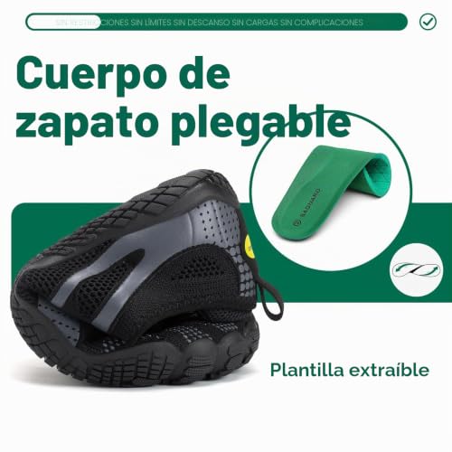 Detalle 2 de SAGUARO zapatillas barefoot minimalistas, zero drop, puntera ancha y suela de goma