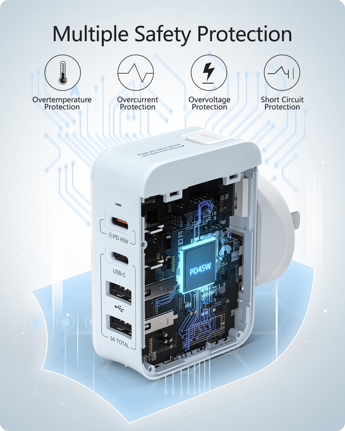 Thumbnail 6 de LENCENT Universeller Reiseadapter 45W