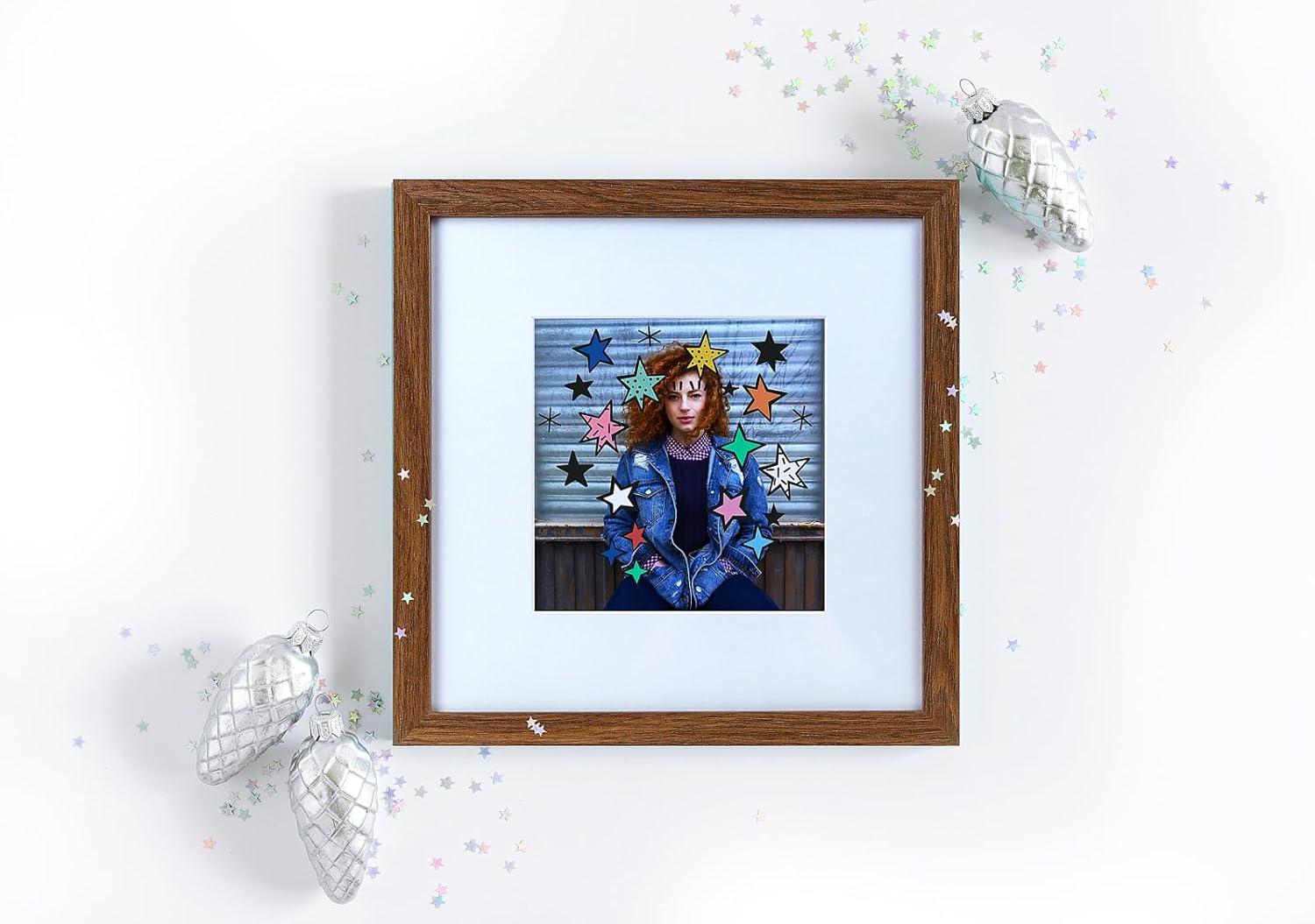 Thumbnail 5 de Walther design Fiorito EF220ED – Lot de 2 cadres photo 20 × 20 cm en bois chêne clair avec passe-partout