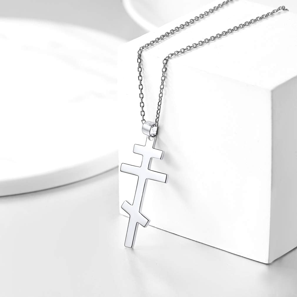 Thumbnail 3 de Collier femme PROSILVER en argent avec pendentif croix orthodoxe russe et chaîne fine réglable