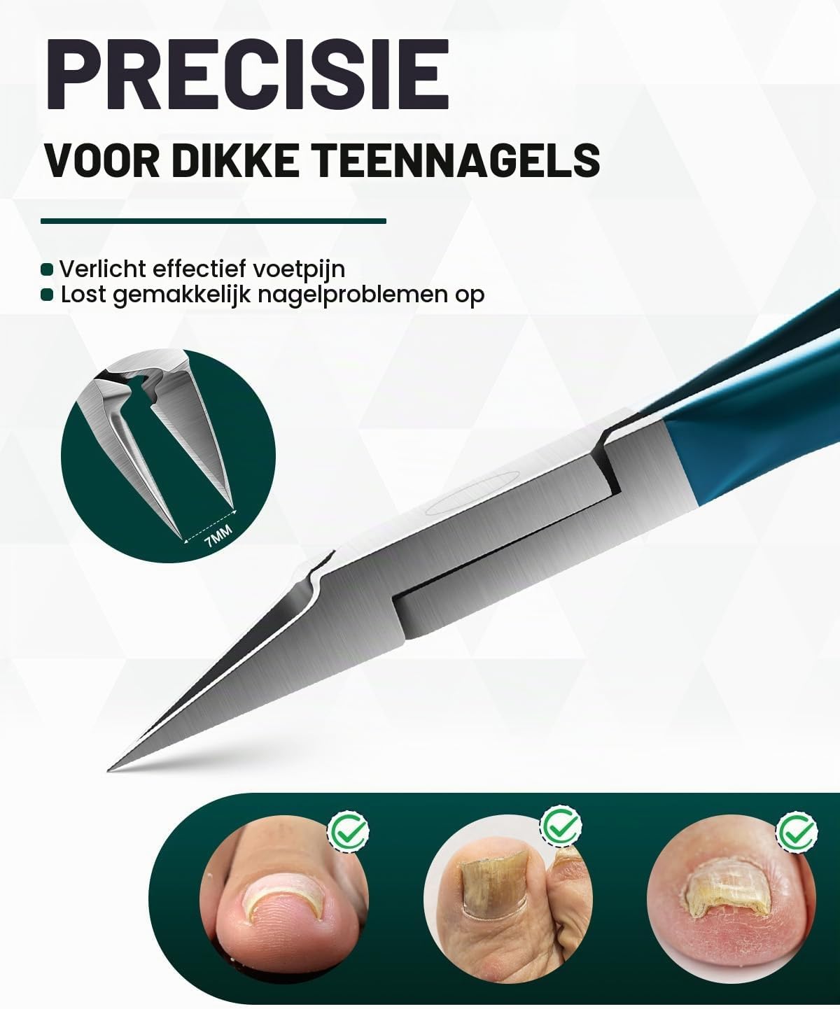 Thumbnail 3 de FVION nageltang voor teennagels met recht lemmet van roestvrij staal, blauw