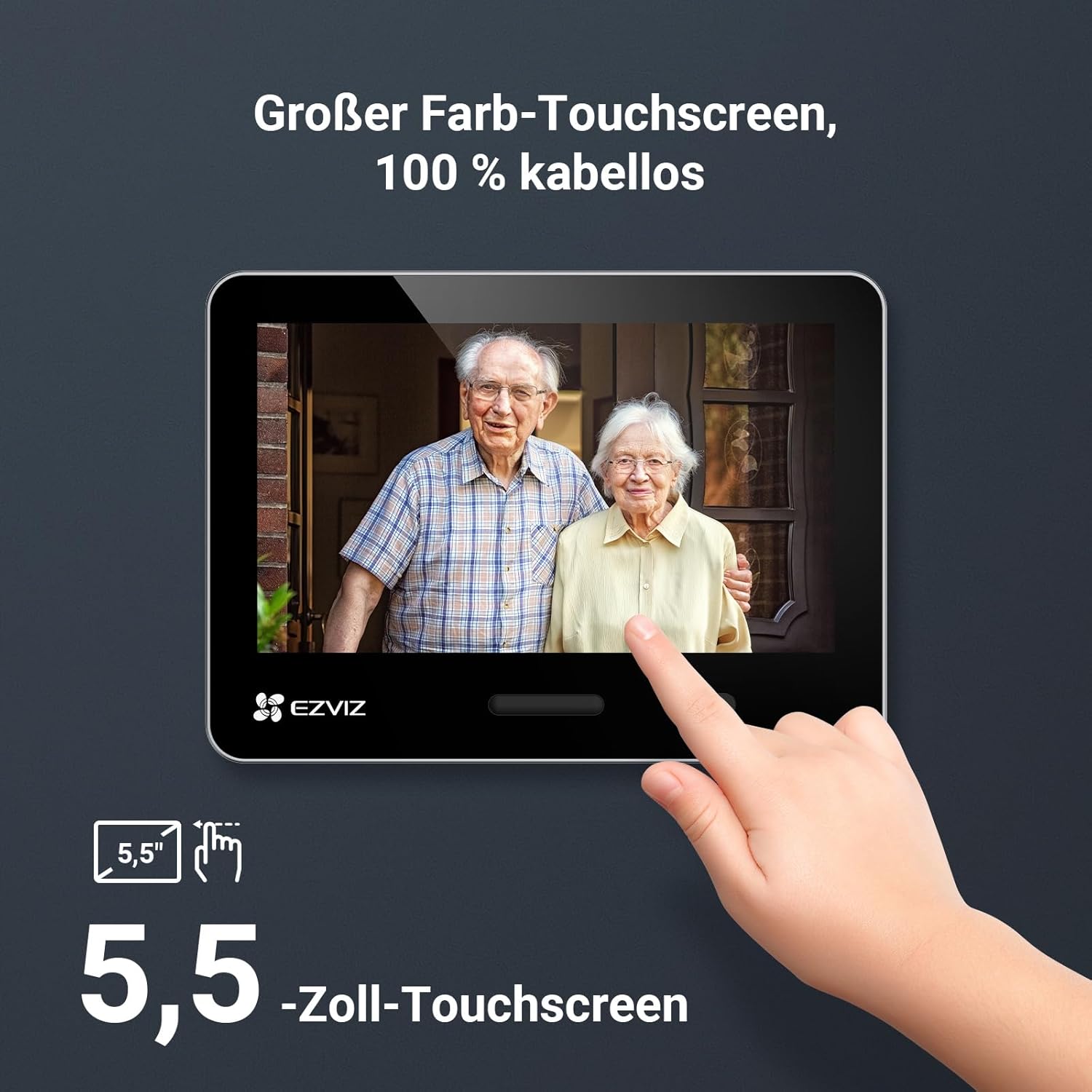 Detalle de EZVIZ 4K WLAN Türspion mit 5,5-Zoll-Farbbildschirm – kabellose Video-Türklingel mit KI-Personenerkennung