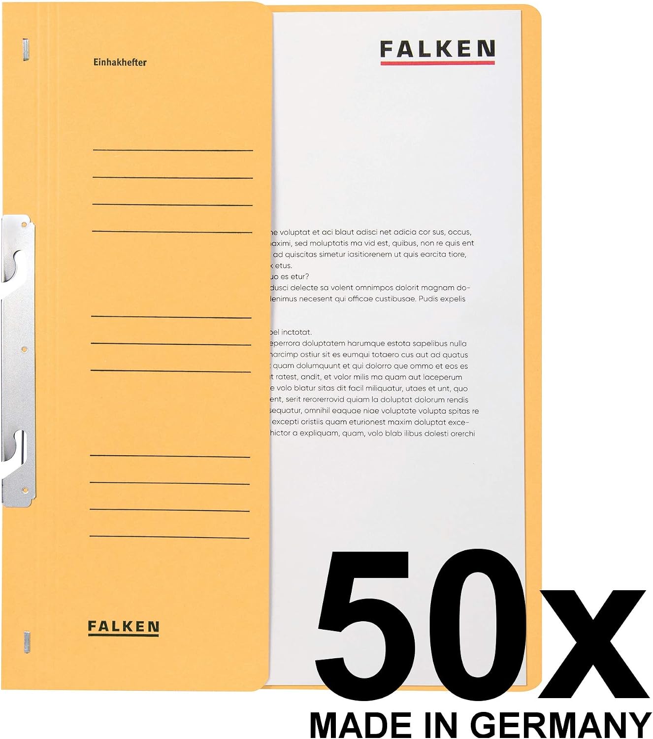 Detalle de Falken: Confezione da 50 raccoglitori a gancio in cartone kraft riciclato, DIN A4
