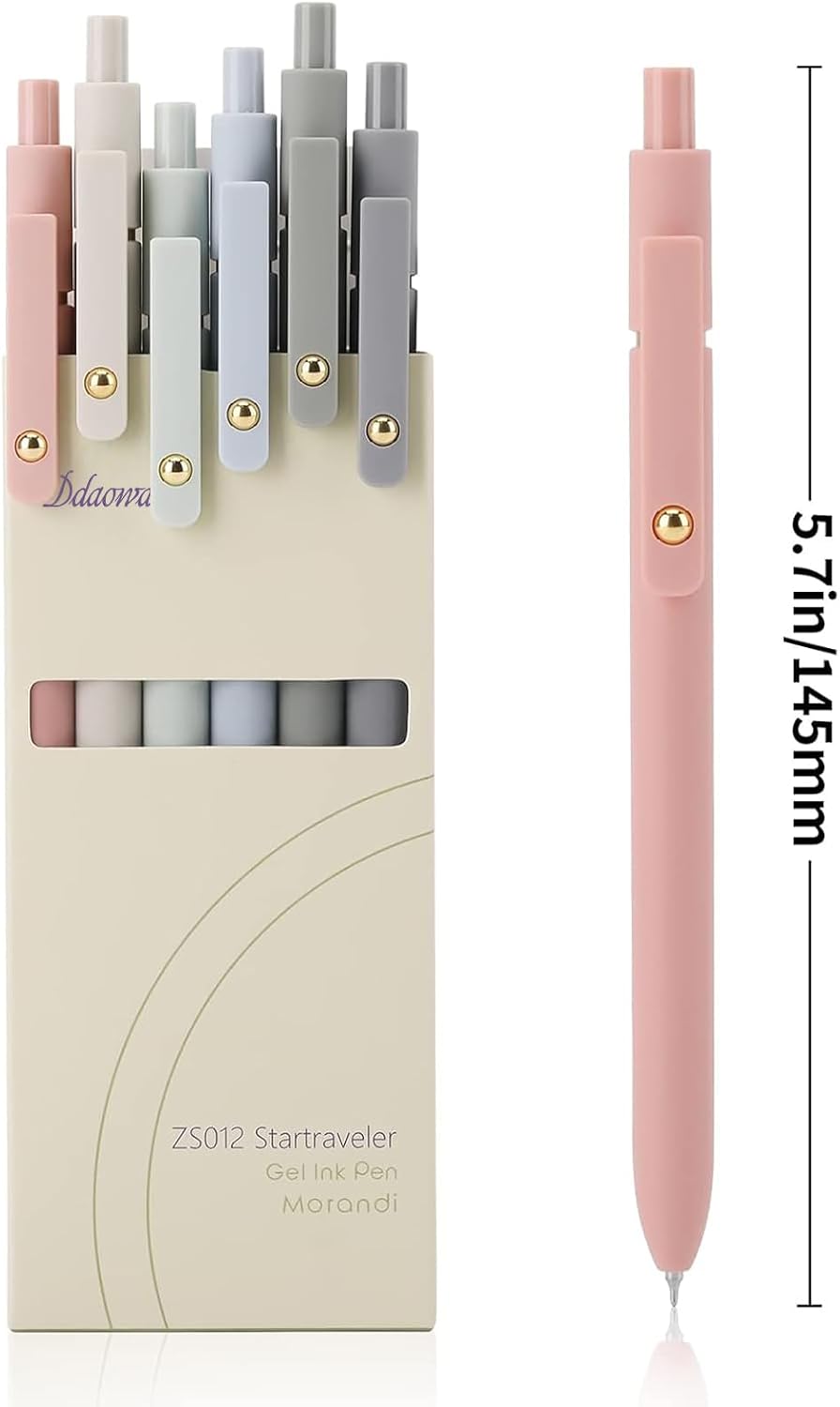 Thumbnail 1 de Ddaowanx Gel Pens (6-Pack) 0.5mm Quick-Dry Retractable Black Ink Fine Point