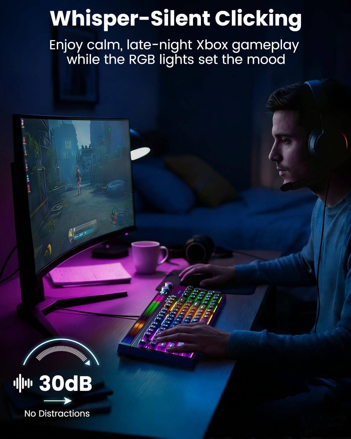 Thumbnail 2 de SABLUTE Quiet Gaming Keyboard 94-Key 🧩