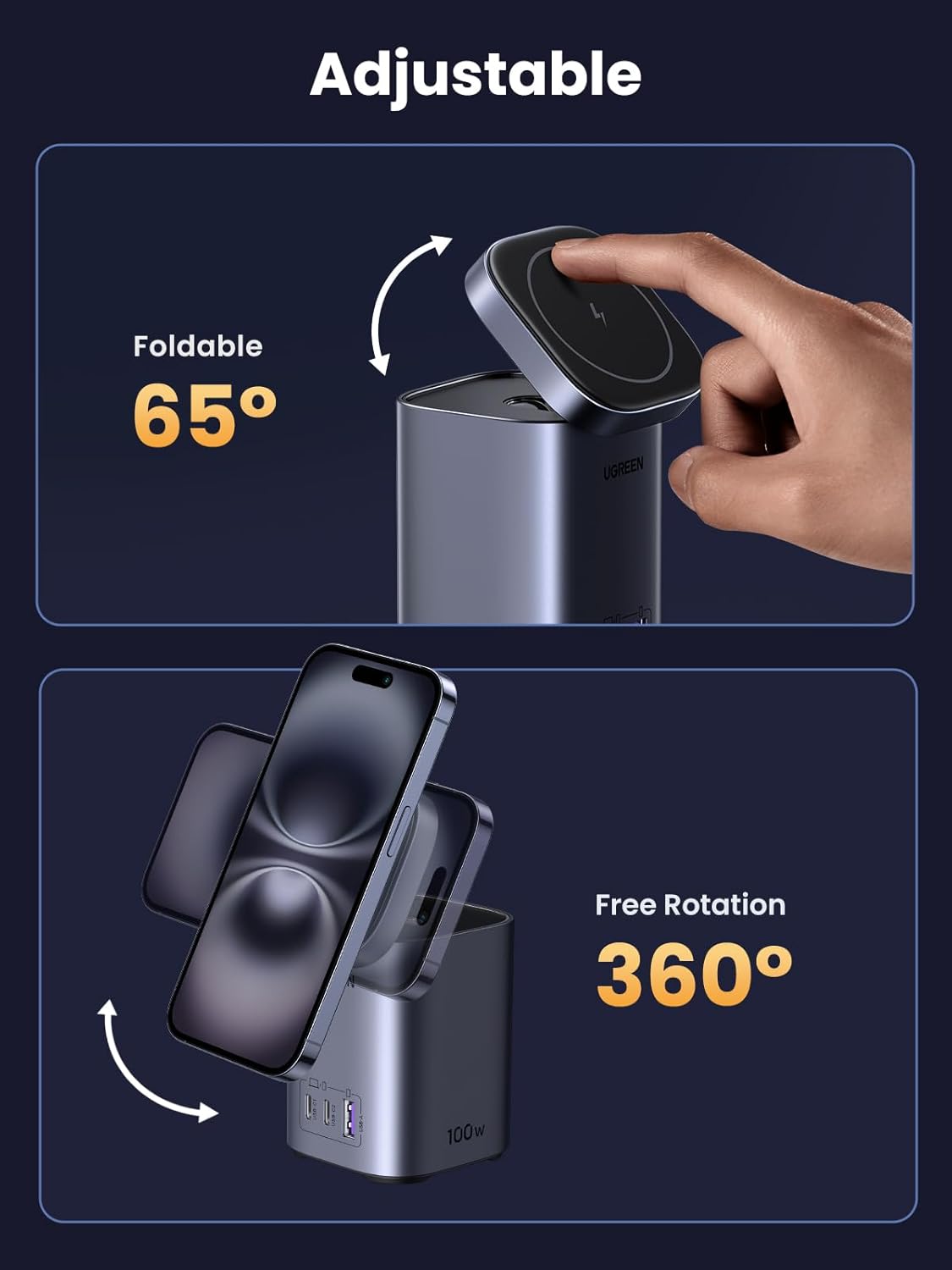 Thumbnail 4 de UGREEN Nexode 100W USB-C Fast Charger & MagSafe-compatible 4-in-1 wireless charging stand