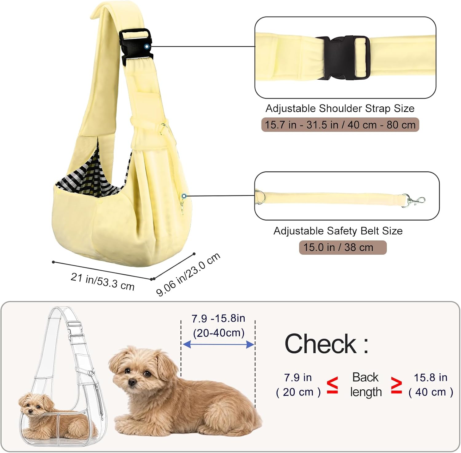 Detalle 2 de PETLOFT dog carrier sling, 10 lb capacity