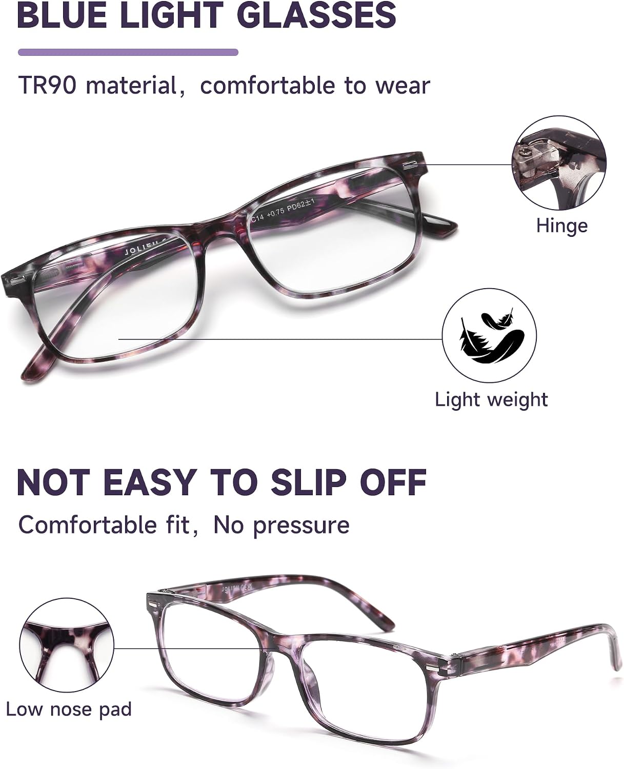 Detalle de JOLISU Reading Glasses, Resin