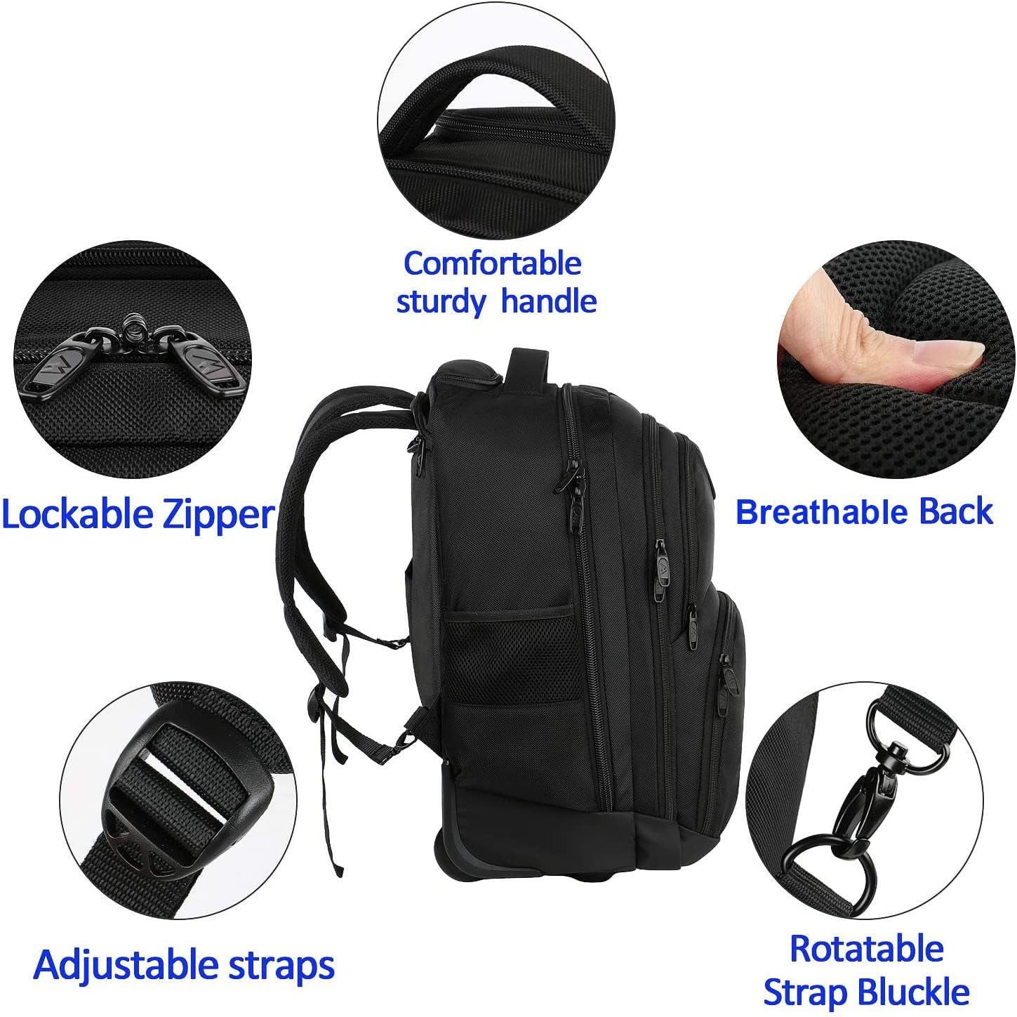 Detalle 2 de MATEIN Business Trolley Reiserucksack 17 Zoll