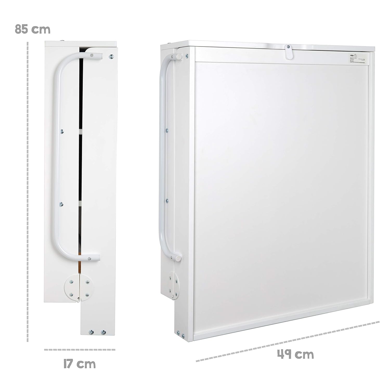 Thumbnail 6 de roba Wandwickeltisch + Wickelauflage roba Style grau – Klappbarer Wickeltisch für die Wand, 99×55×82,5 cm