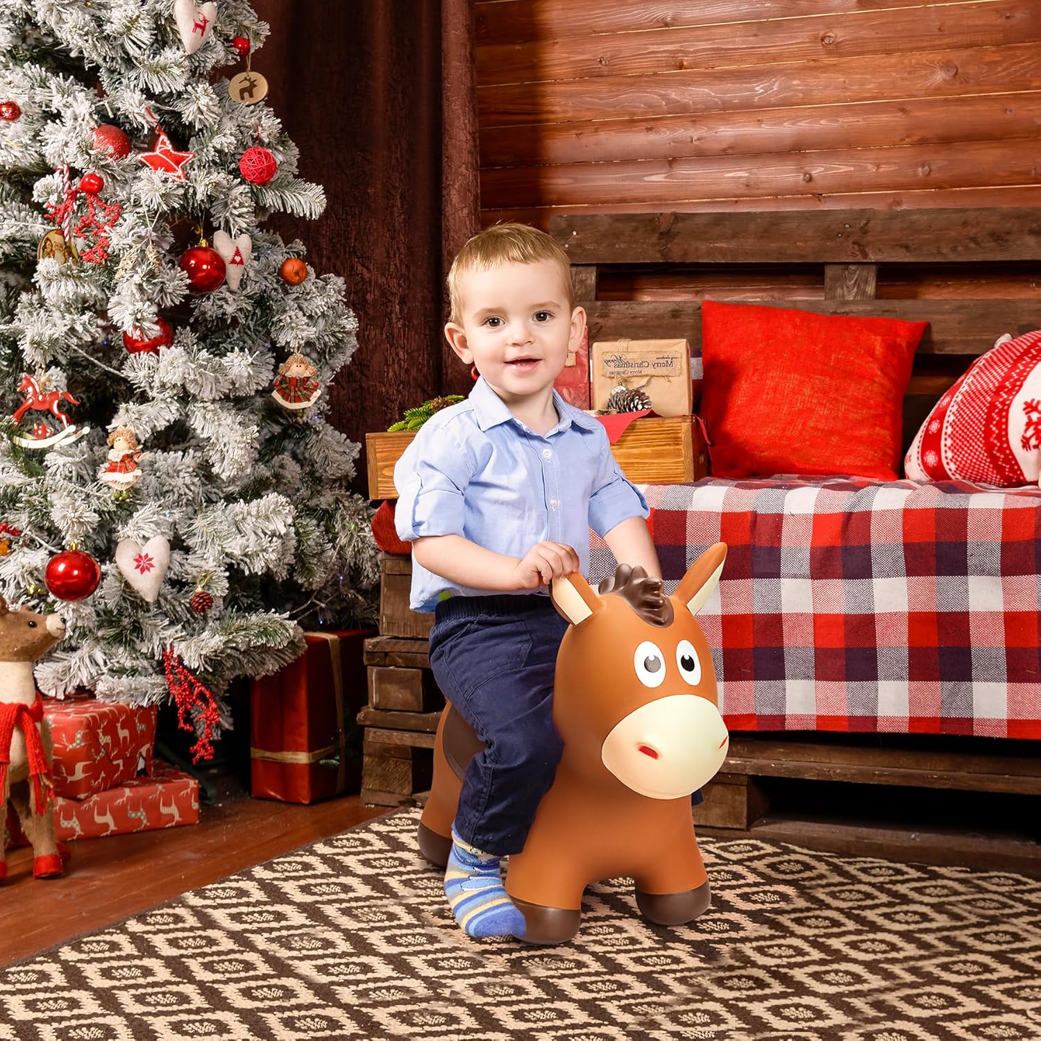 Thumbnail 5 de ZOOJOY Bouncy Horse Hopping Toys Inflatable Ride-On Bouncer for Toddlers (18 Months+)