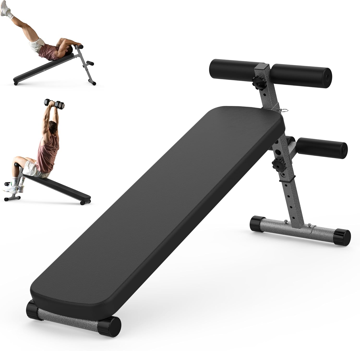 Detalle de Finer Form Adjustable Sit-Up and Decline Bench, Extra-Long Backrest, 660 lb Capacity