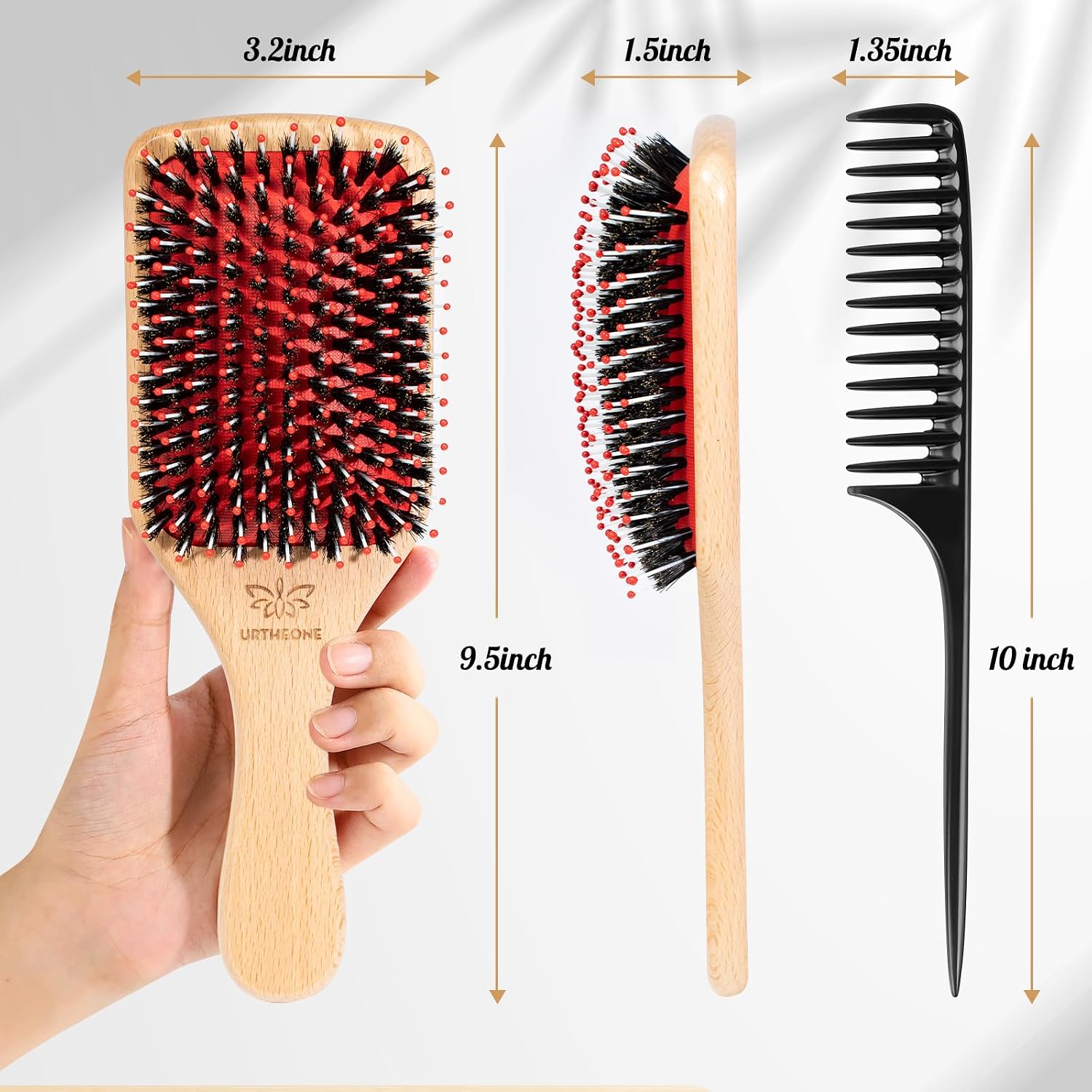 Detalle 2 de URTHEONE Hair Brush Set with Boar Bristles