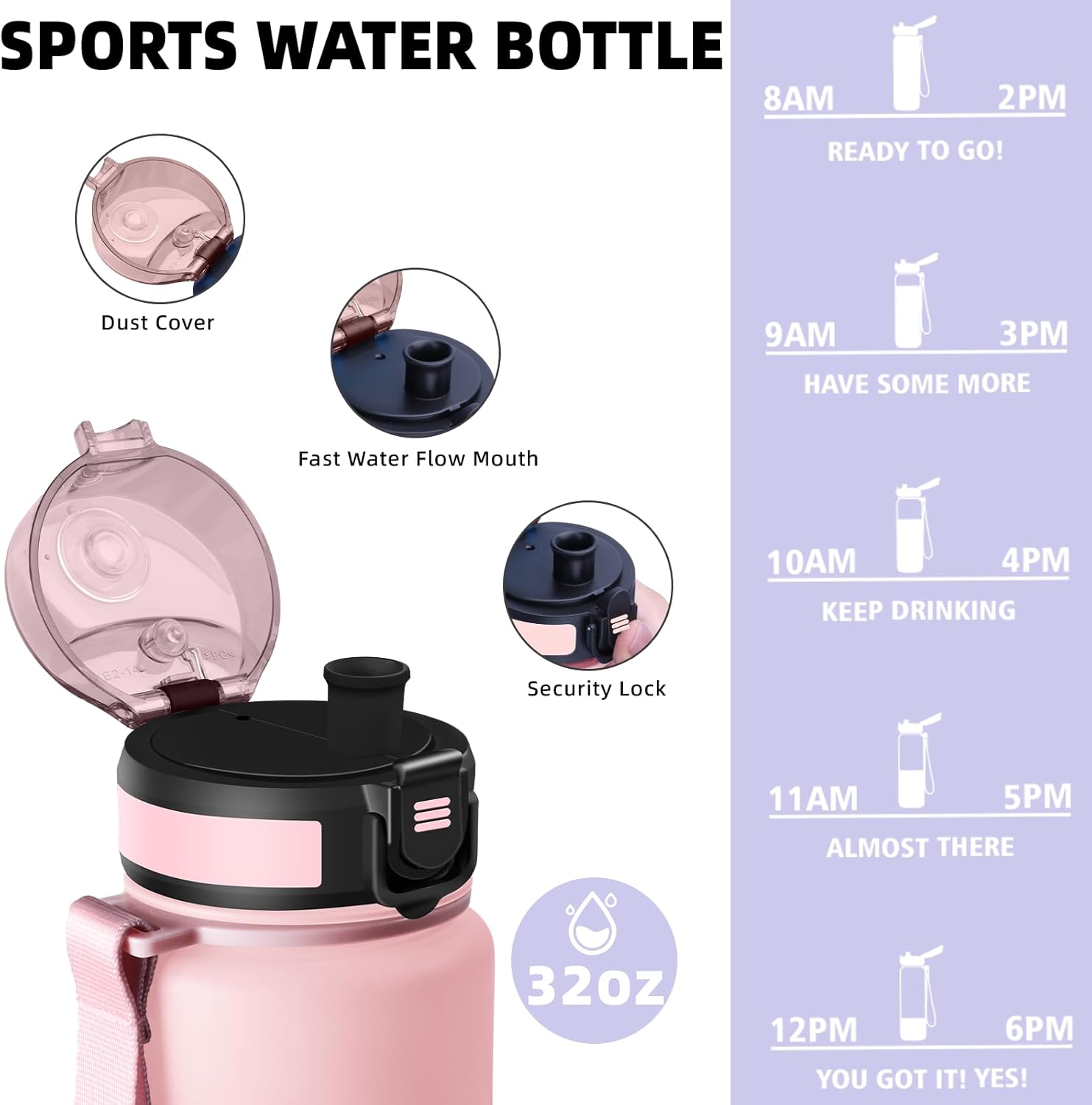 Thumbnail 1 de Botella de Agua 1l con Filtro y Tapa a Prueba de Fugas 🚰