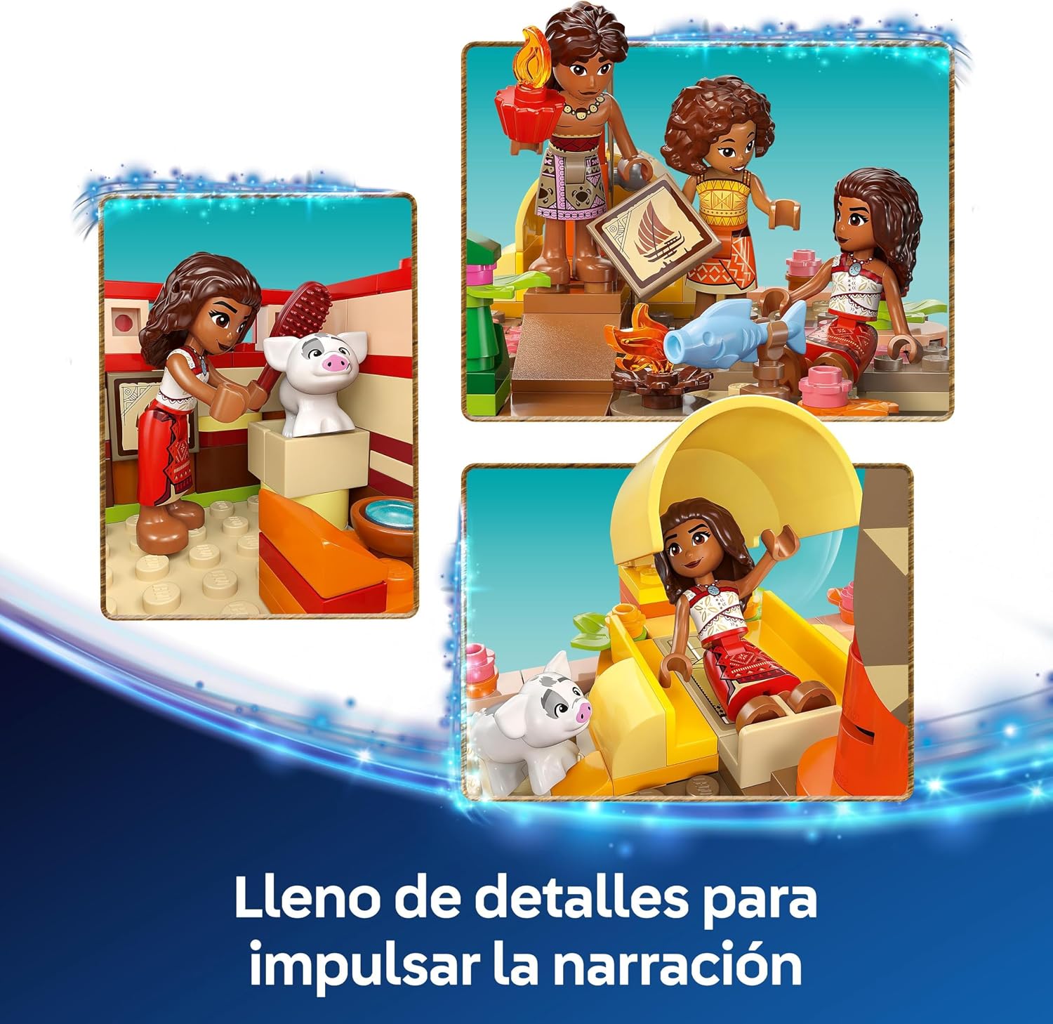 Detalle 2 de LEGO | Disney Vaiana 2 Canoa de Aventuras - ¡Aventuras en el Mar! 🚤