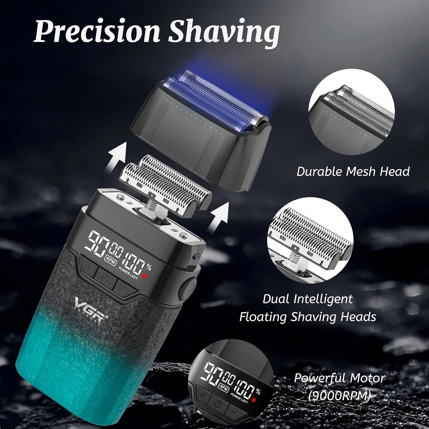 Detalle de VGR 640S3 Professional 3-in-1 Hair Cutting Kit: Cordless Barber Power for Home and Studio