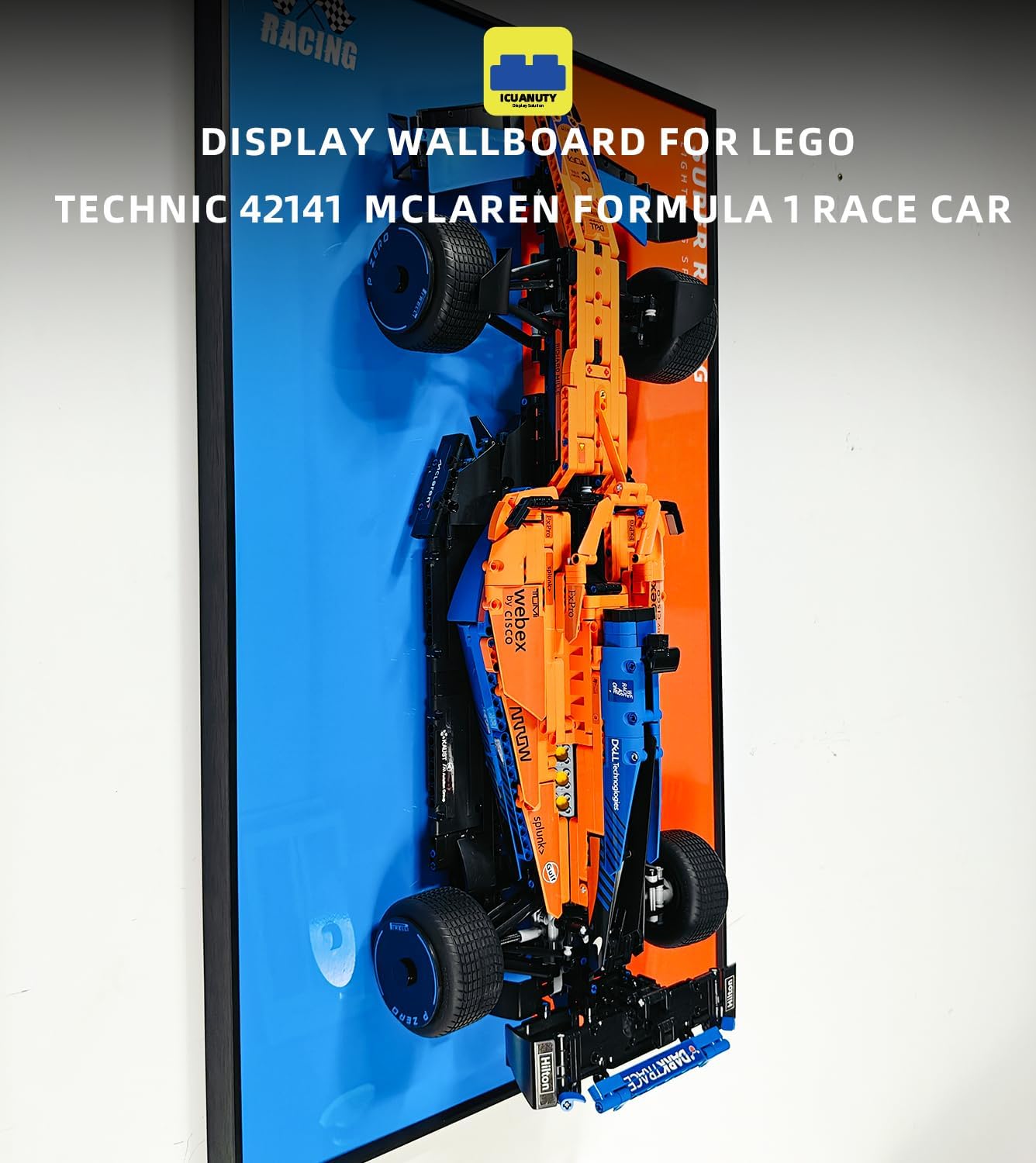 Detalle de icuanuty Display Wallboard for Lego Technic F1 42141 – Wall Mount Display Frame (17.7 x 29.5 in)