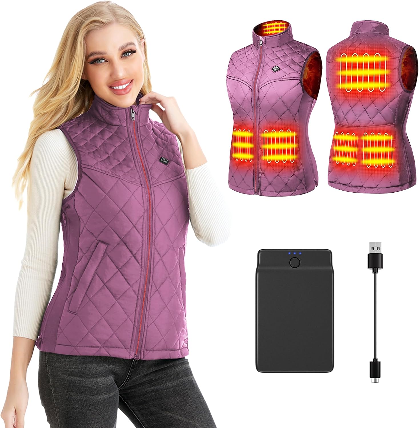 Thumbnail 6 de Kintiwe beheizte Weste Damen 12000 mAh Powerbank